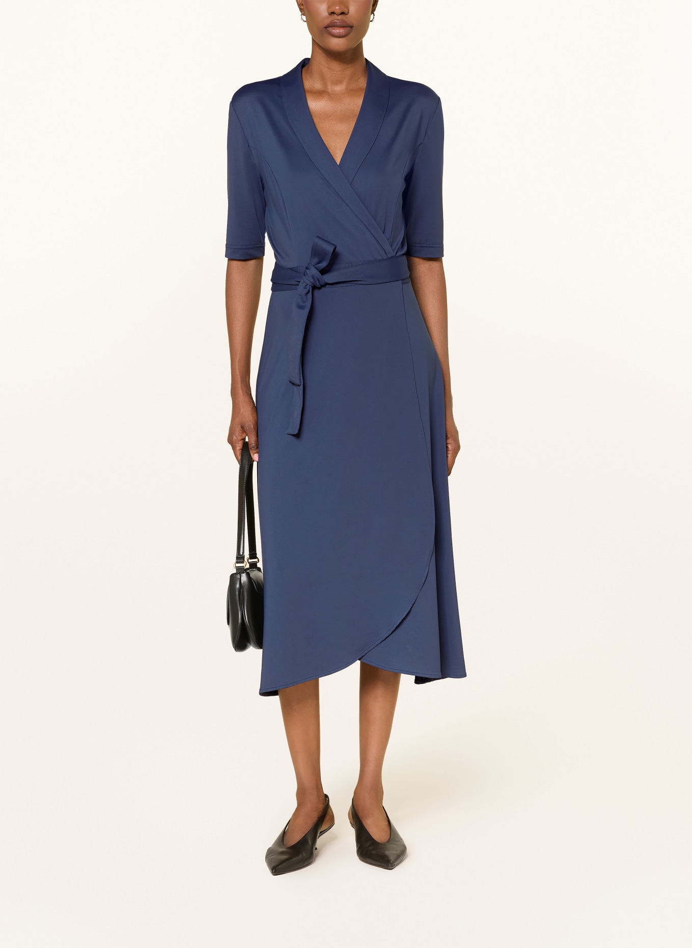 lilienfels Wickelkleid mit 3/4-Arm: DUNKELBLAU