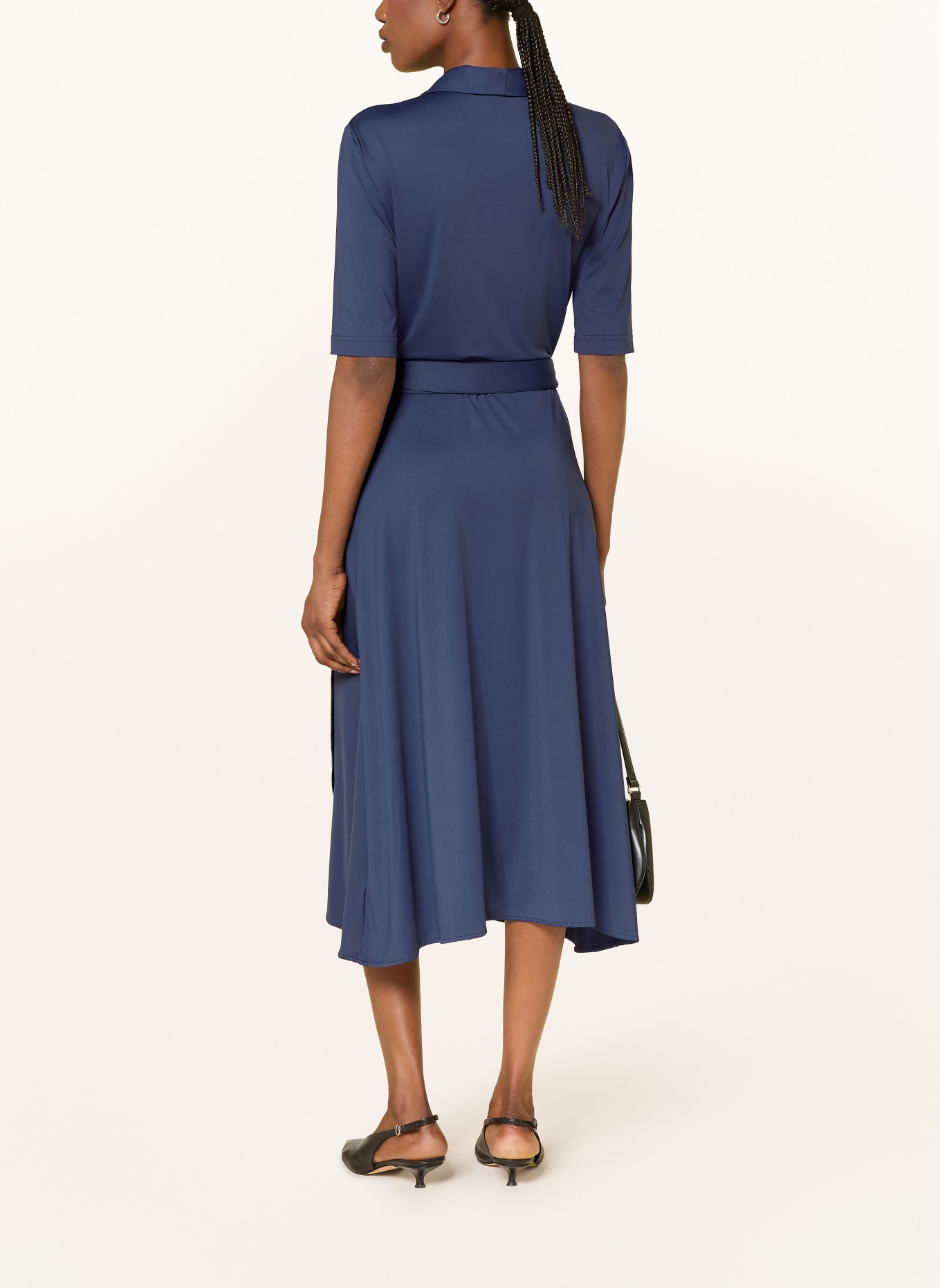 lilienfels Wickelkleid mit 3/4-Arm: DUNKELBLAU