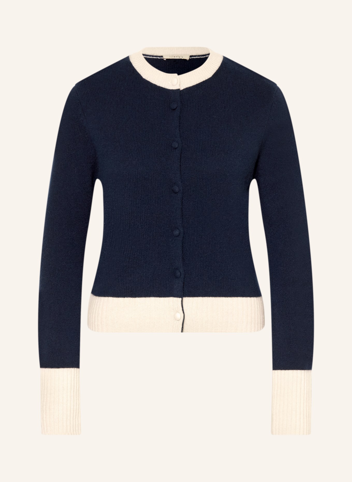 lilienfels Gilet en cachemire: BLEU FONCÉ / BEIGE