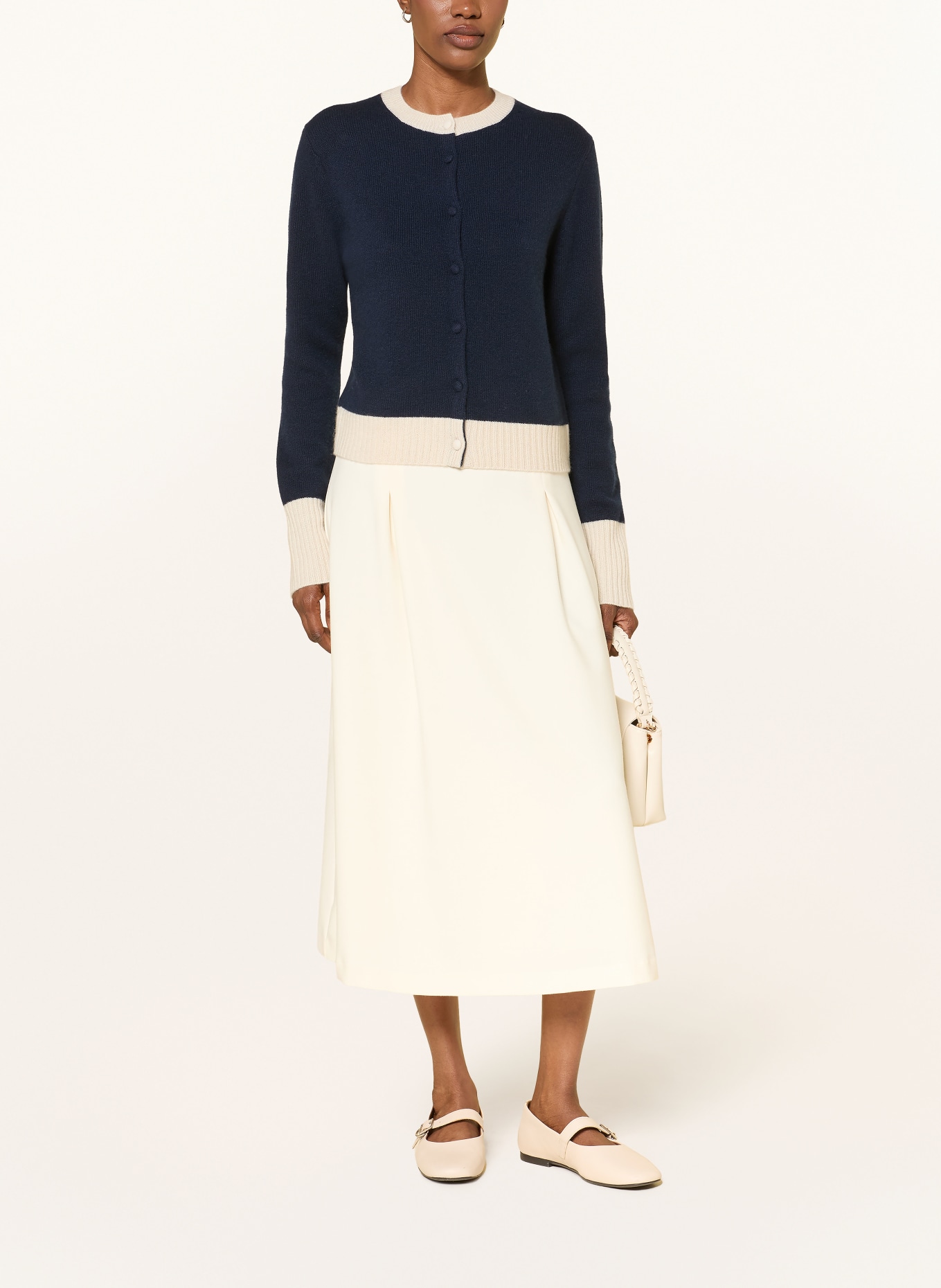 lilienfels Gilet en cachemire: BLEU FONCÉ / BEIGE