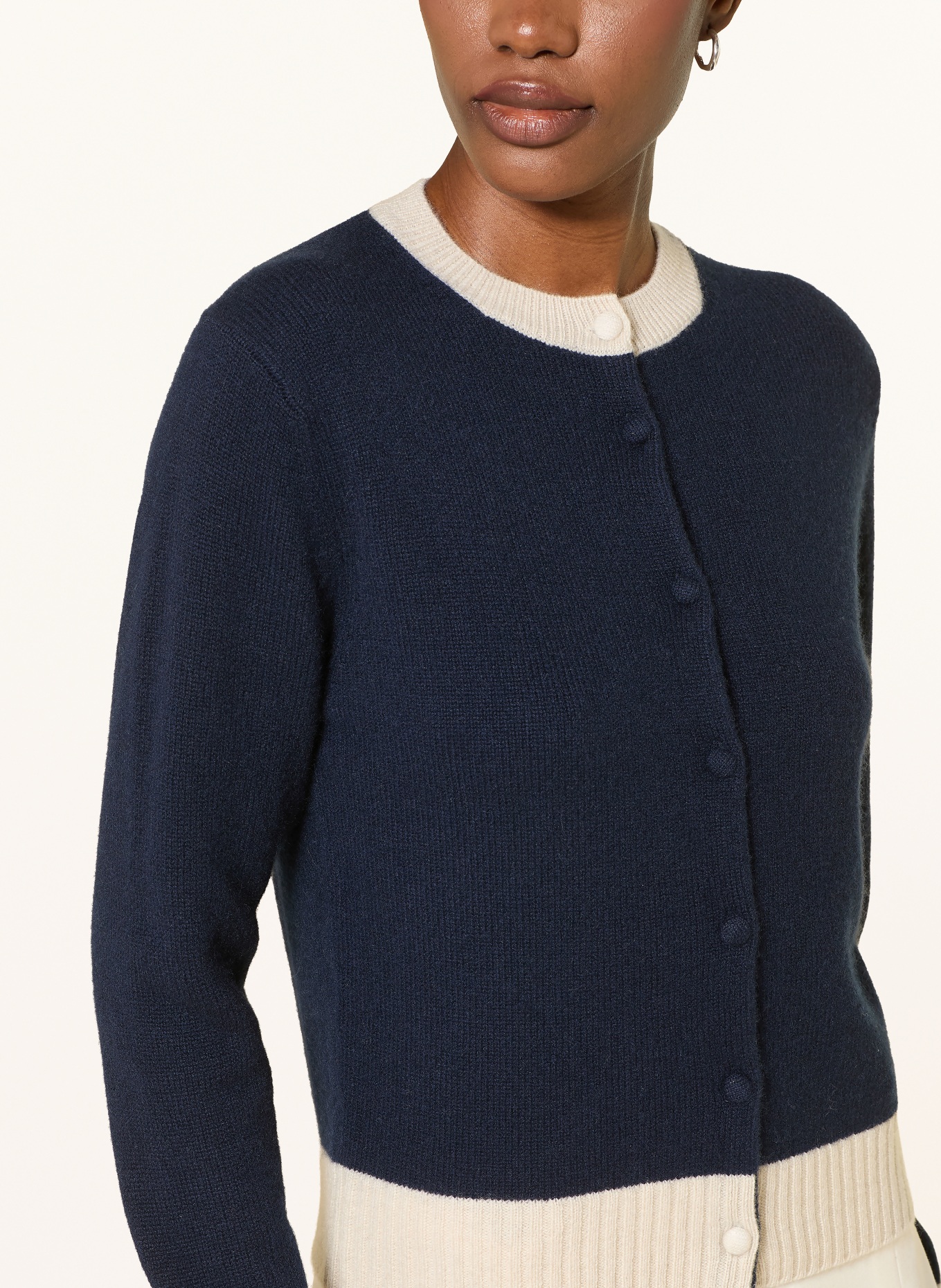 lilienfels Gilet en cachemire: BLEU FONCÉ / BEIGE