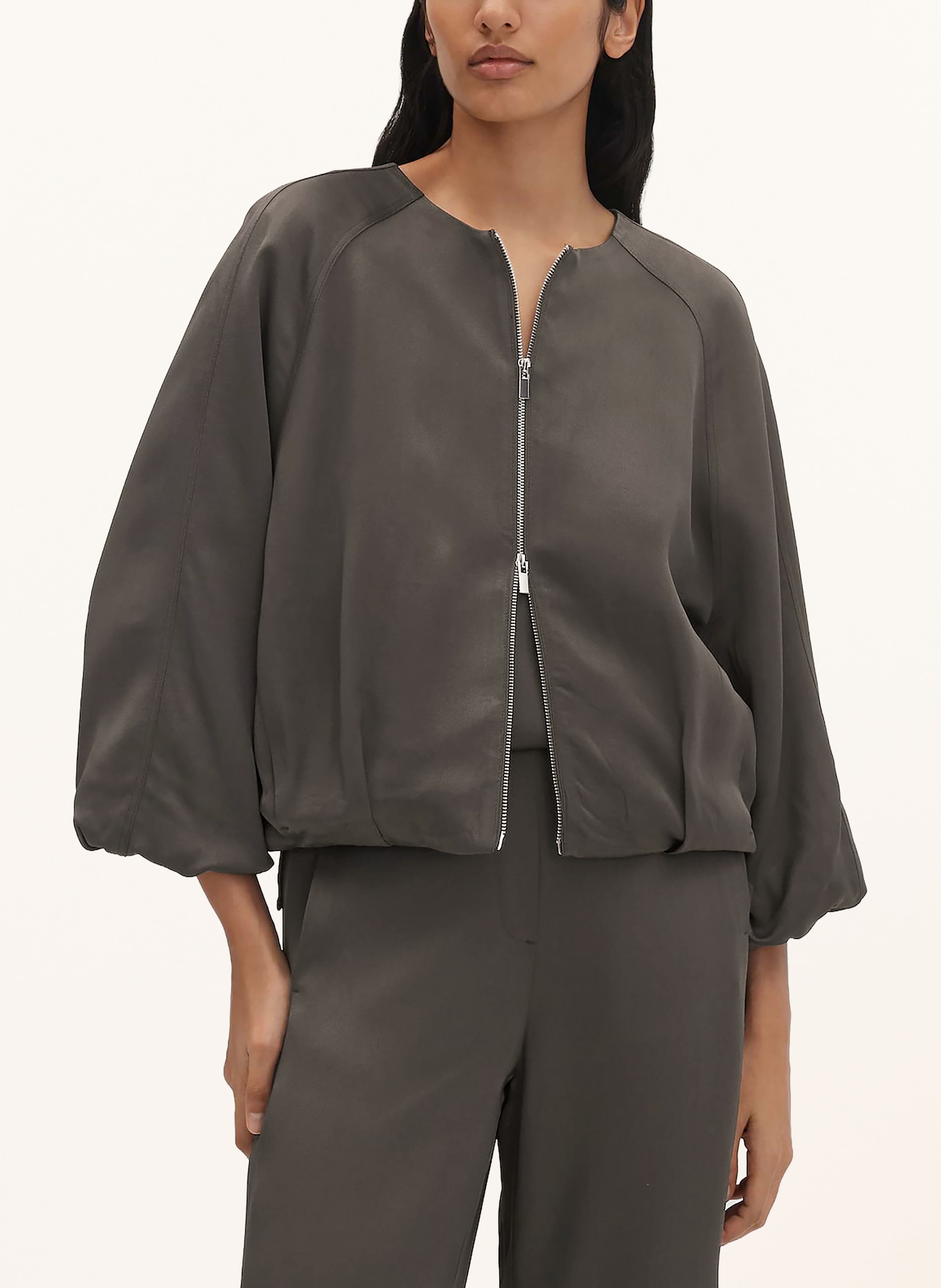 someday Blouson en satin NOLENE à manches 3/4: GROEN