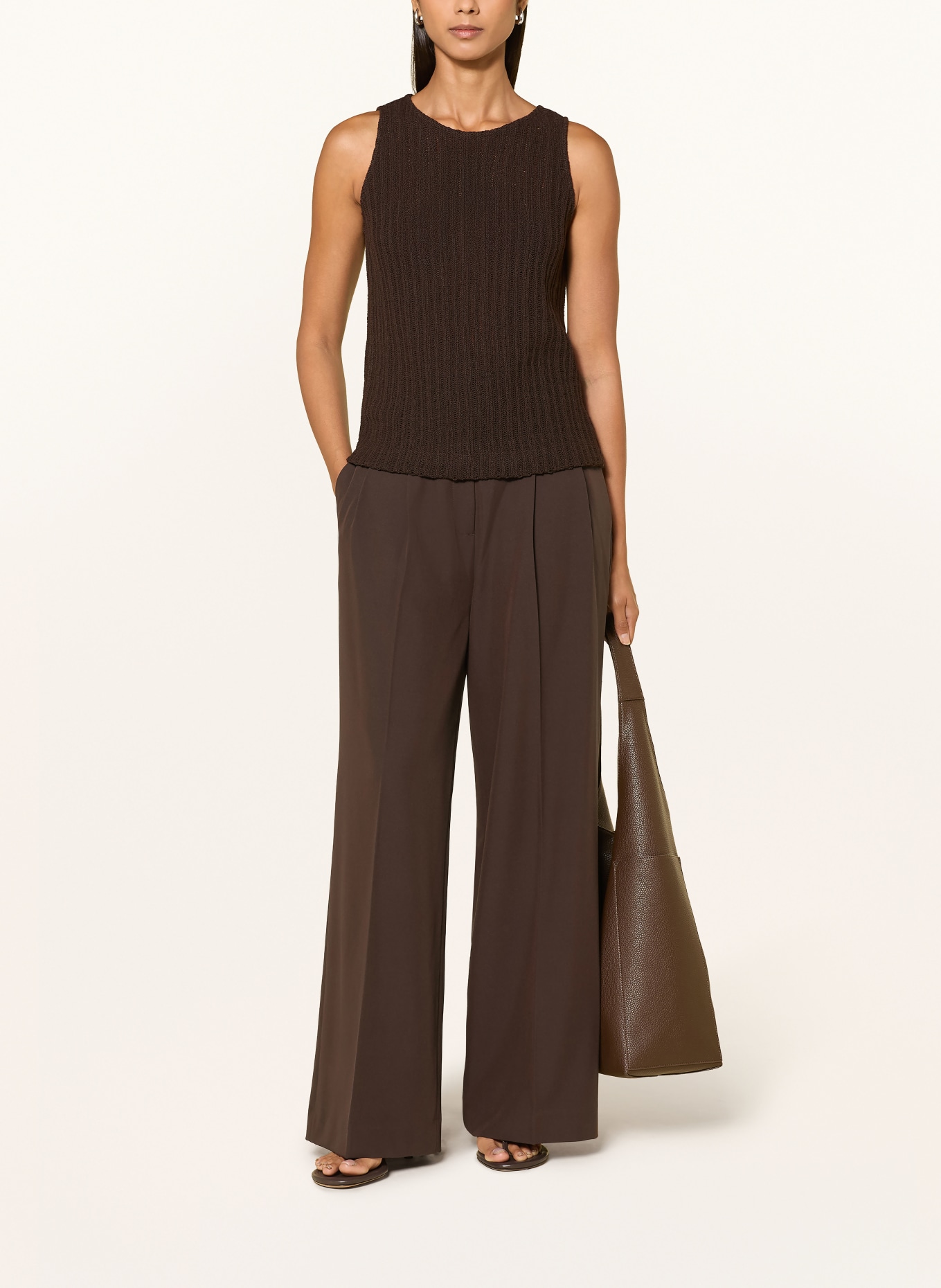 someday Haut en maille UDENISE: MARRON FONCÉ