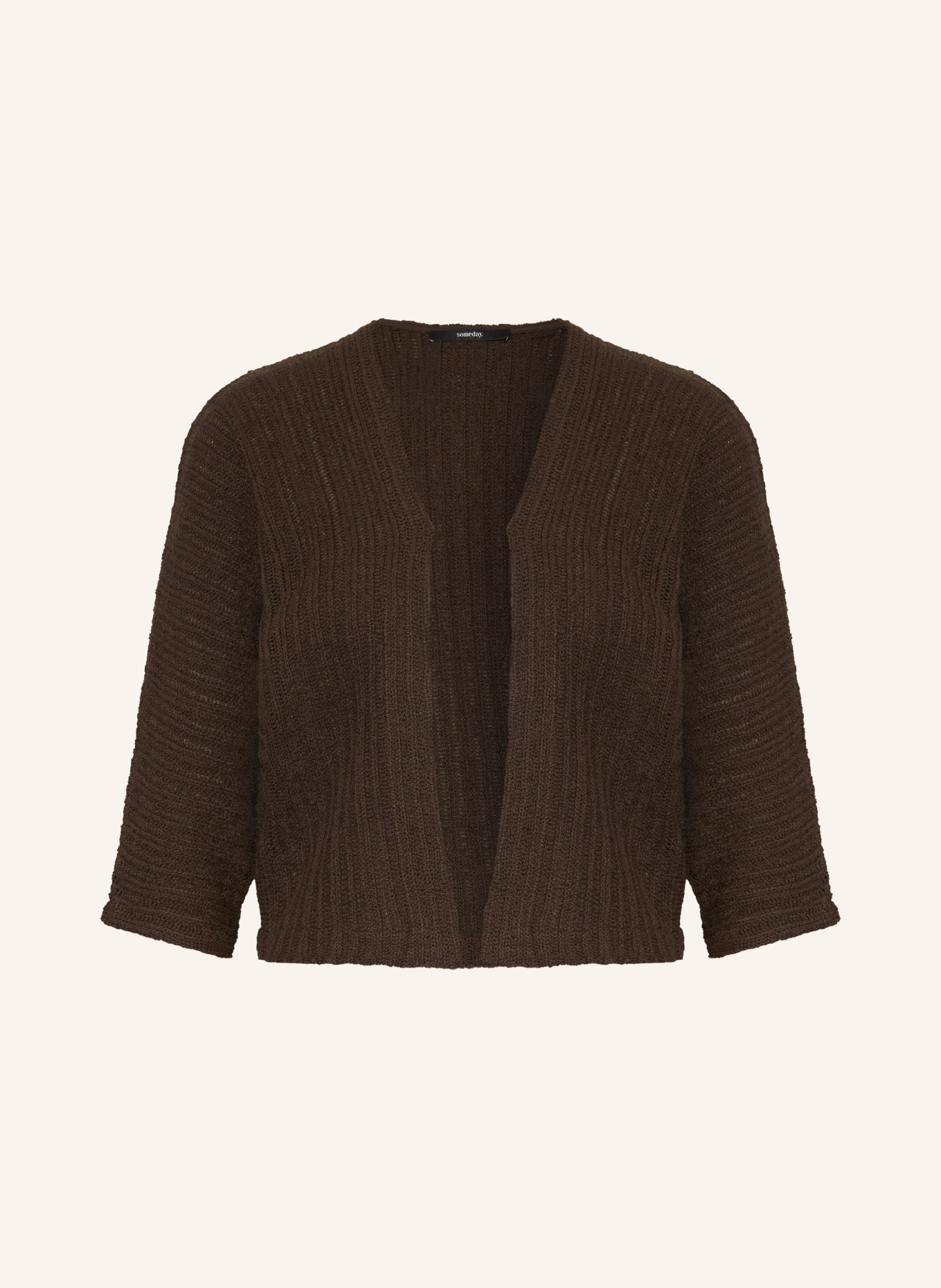 someday Gebreide trui UDIA met 3/4-mouwen: MARRON FONCÉ