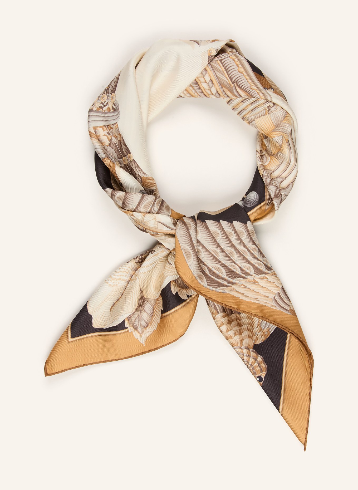 FERRAGAMO Seidentuch: BEIGE / CAMEL / GRAU