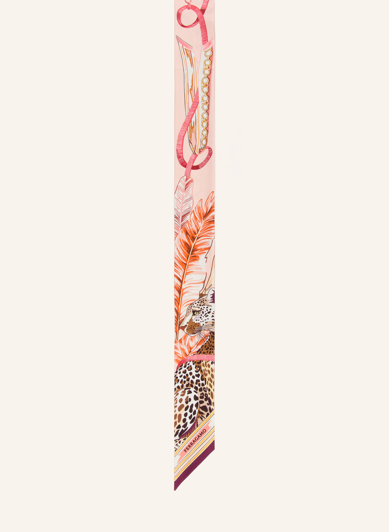 FERRAGAMO Seidenschal: ROSÉ / HELLROT / DUNKELGELB