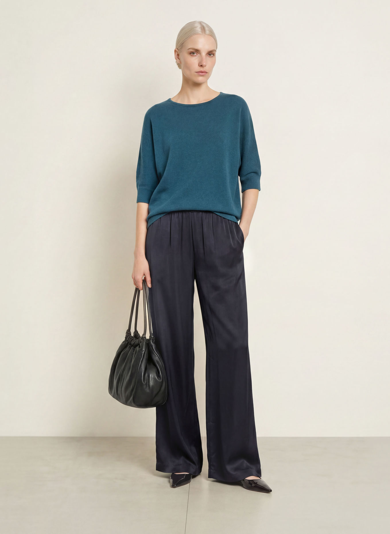 comma Pullover mit 3/4-Arm: PETROL