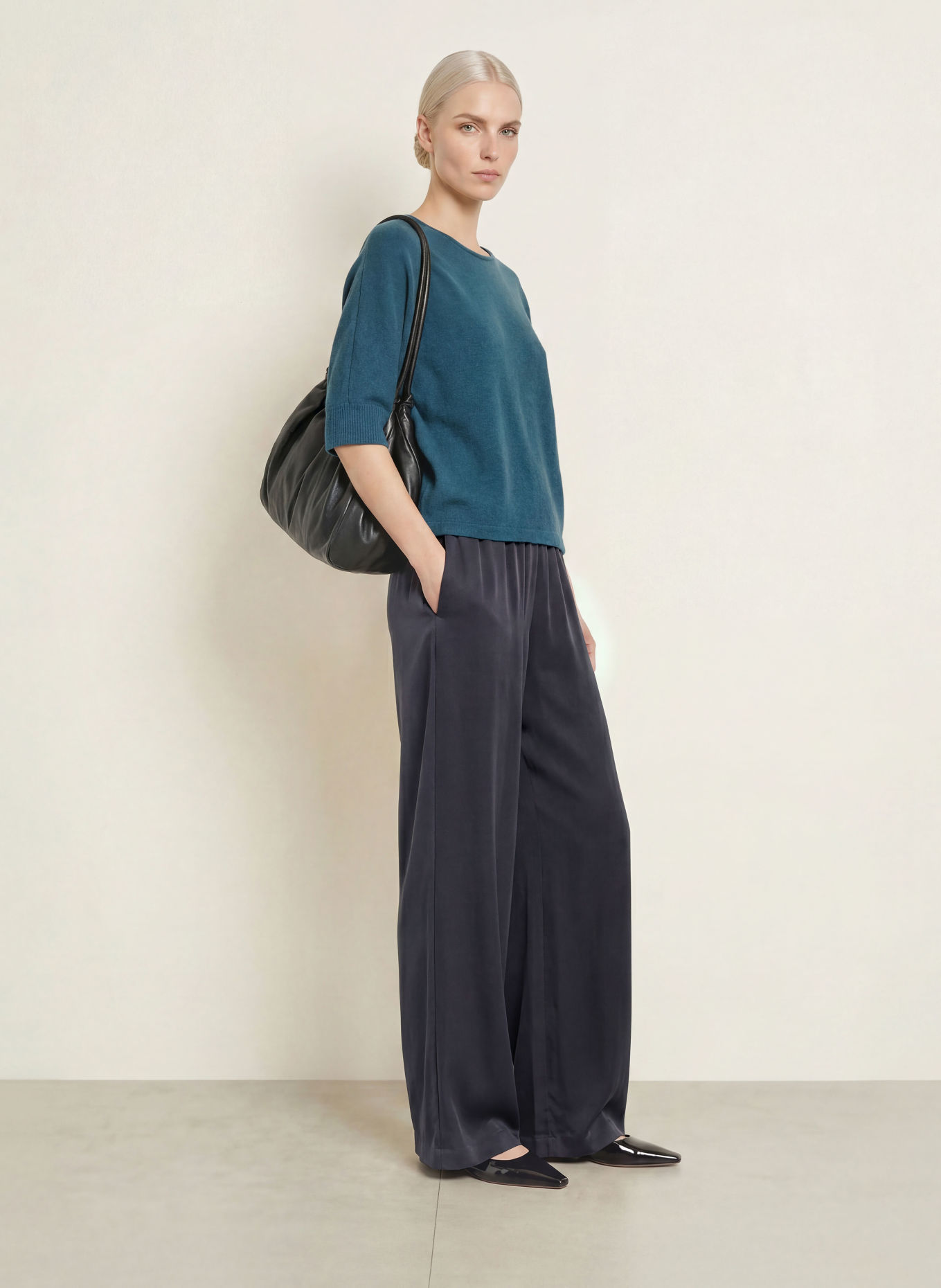 comma Pullover mit 3/4-Arm: PETROL