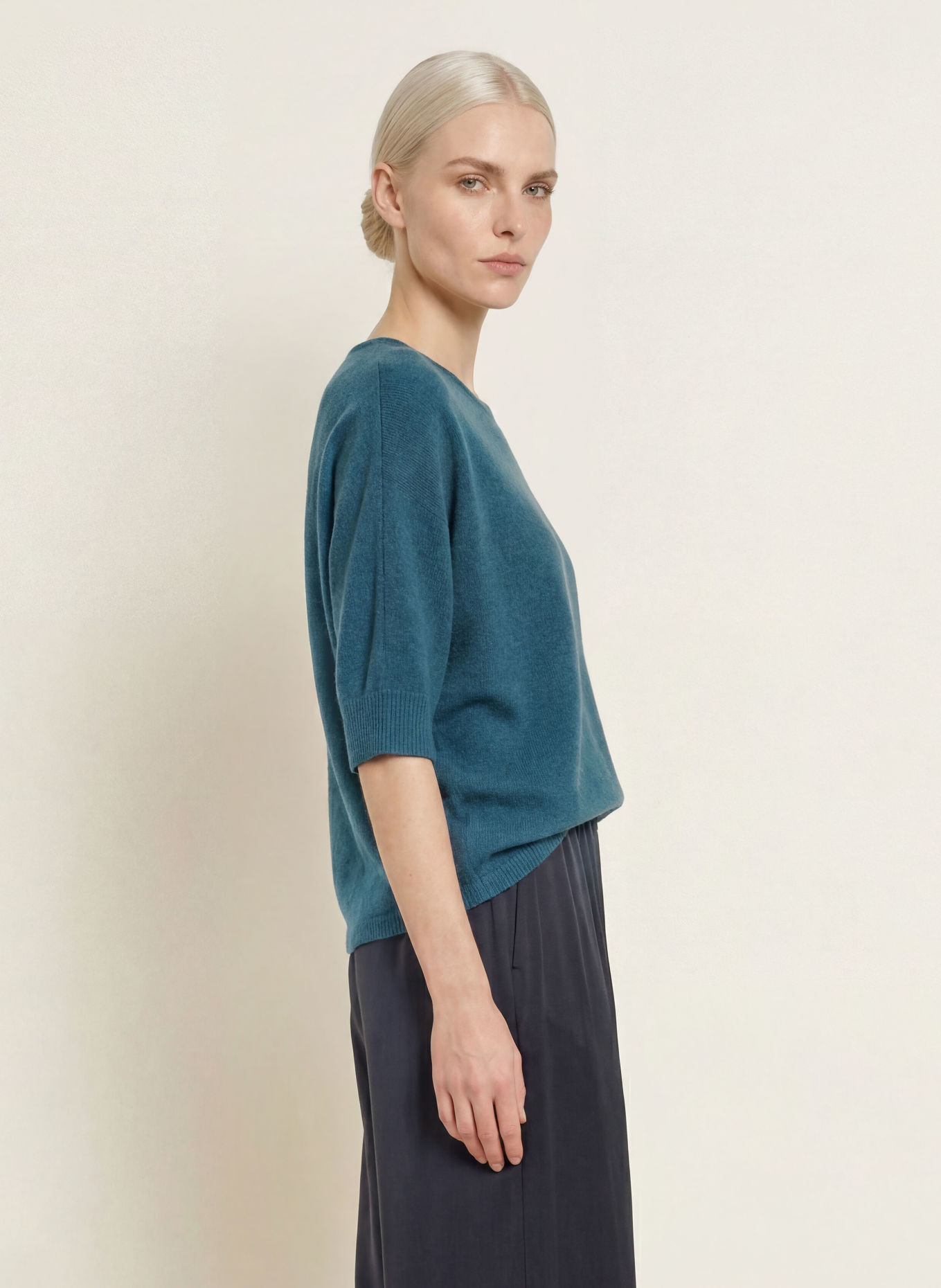 comma Pullover mit 3/4-Arm: PETROL