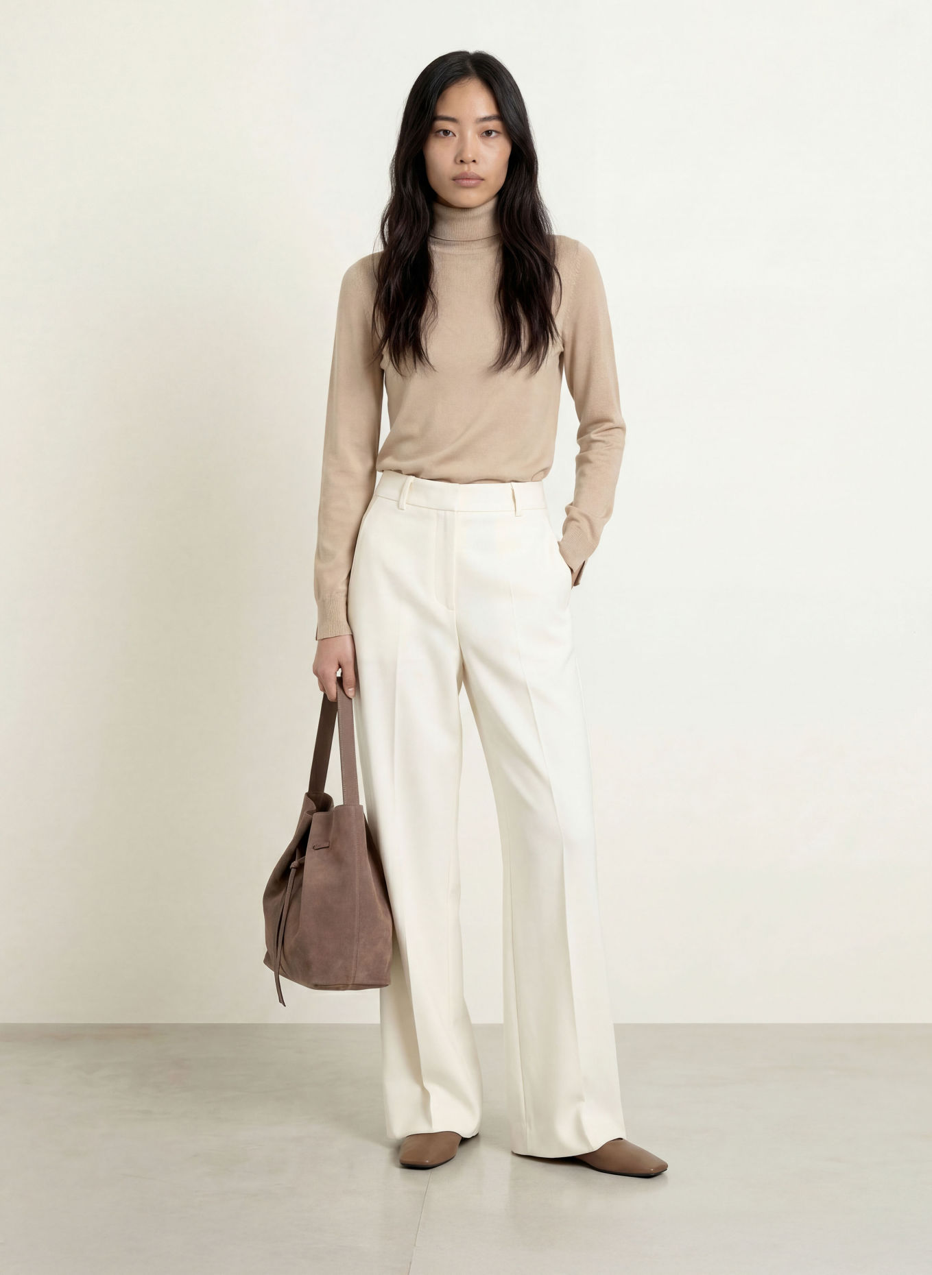 comma Rollkragenpullover: BEIGE