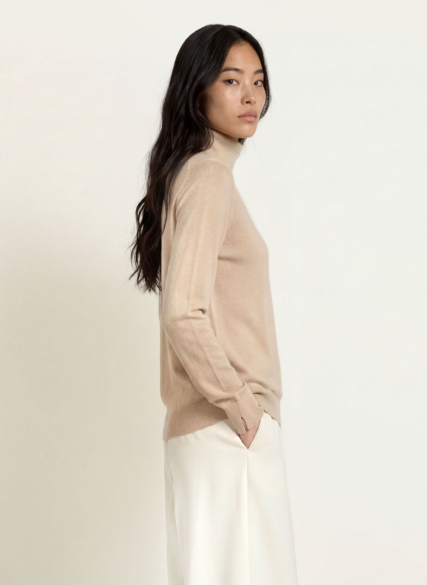 comma Rollkragenpullover: BEIGE
