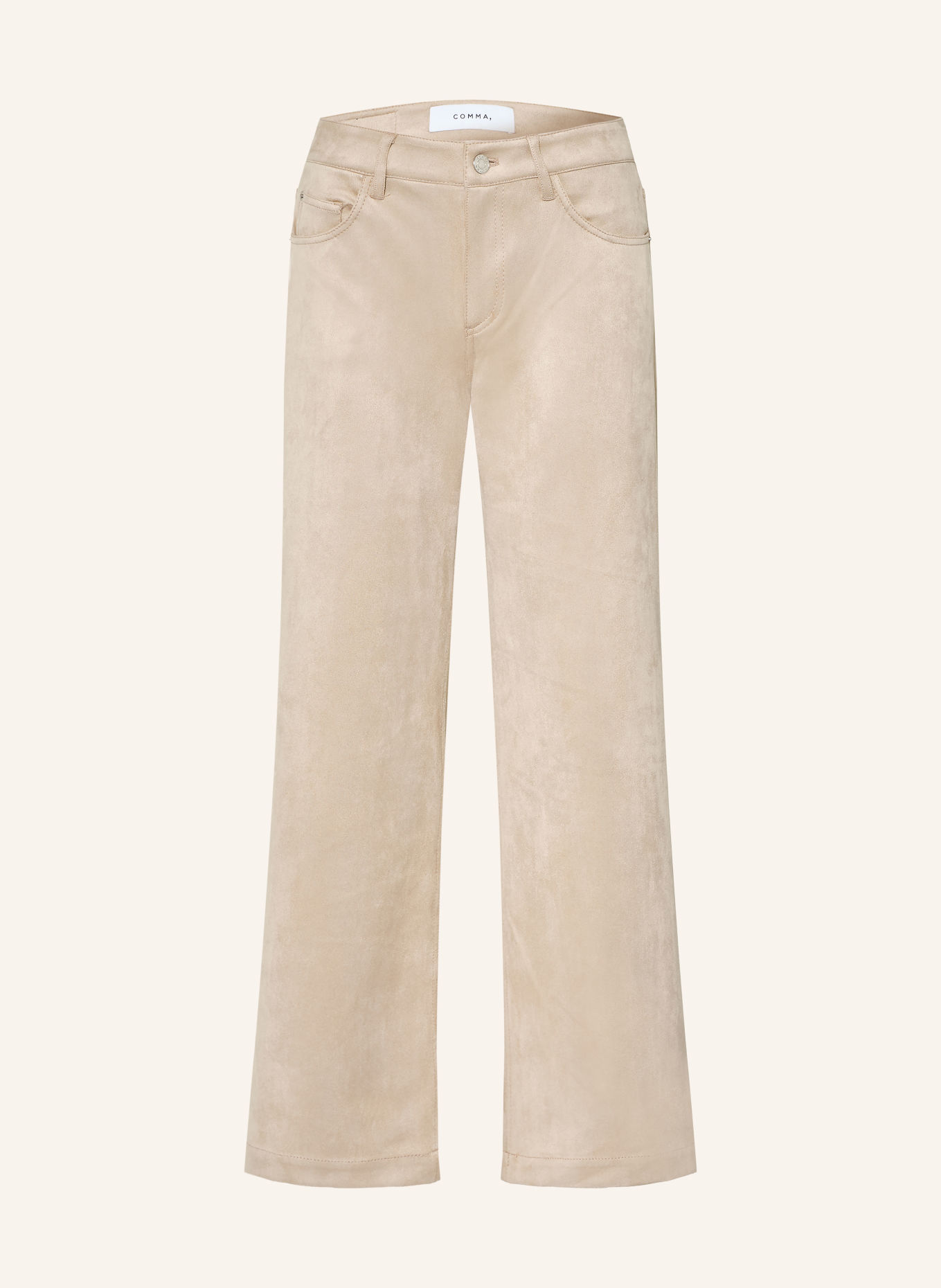 comma Hose in Lederoptik: BEIGE