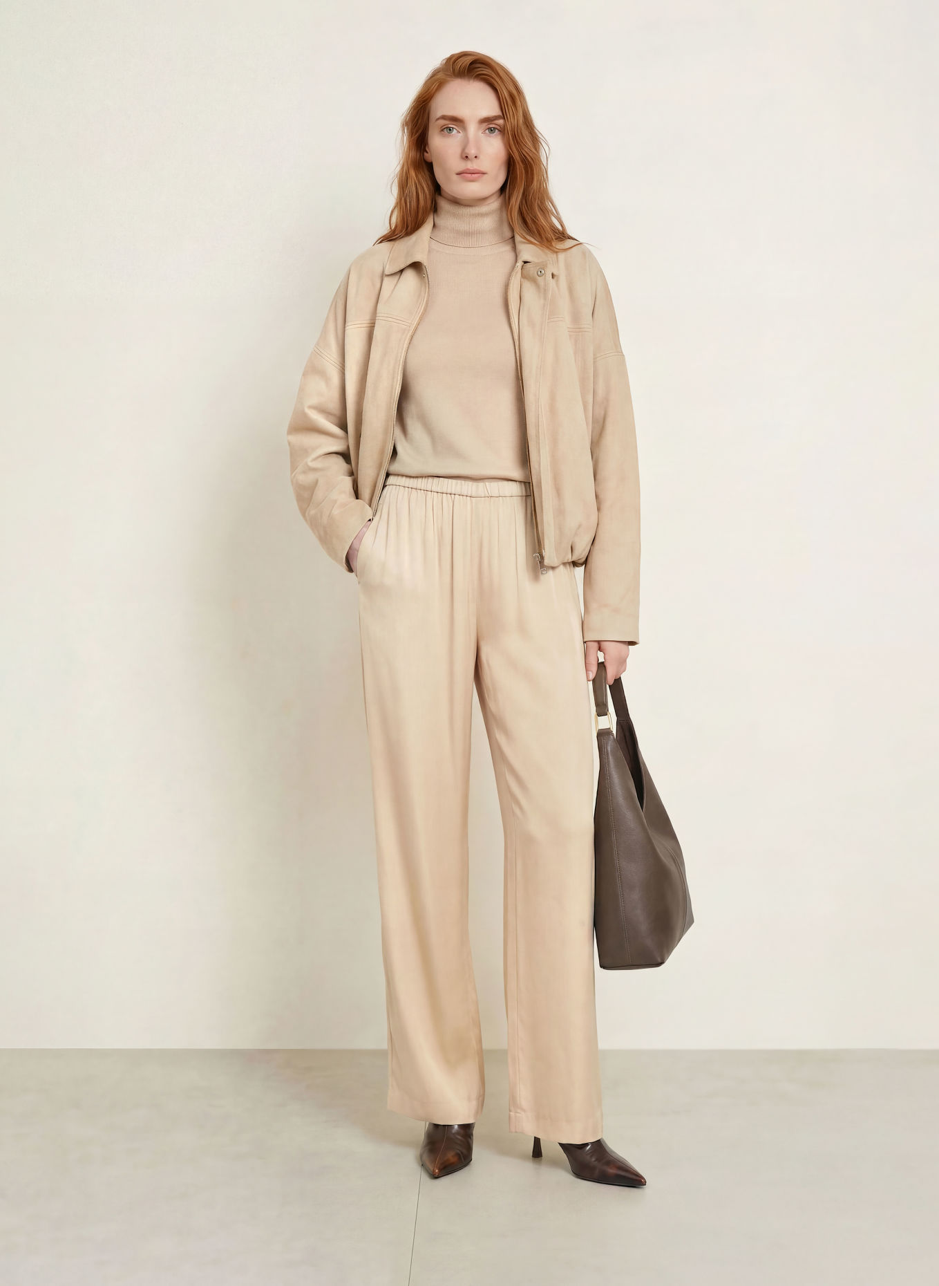 comma Blouson in Lederoptik: BEIGE