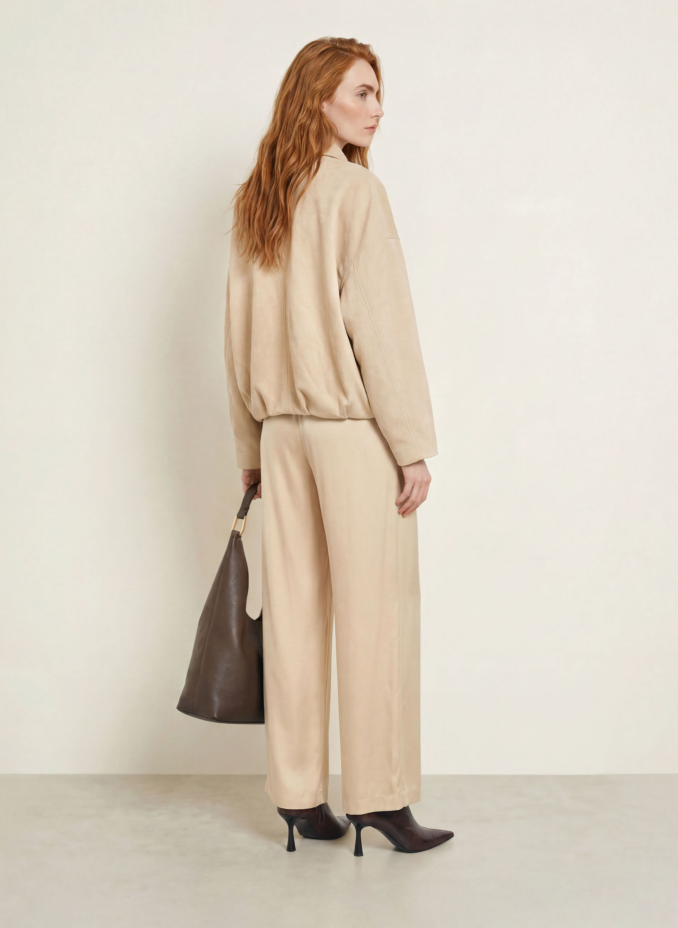 comma Blouson in Lederoptik: BEIGE