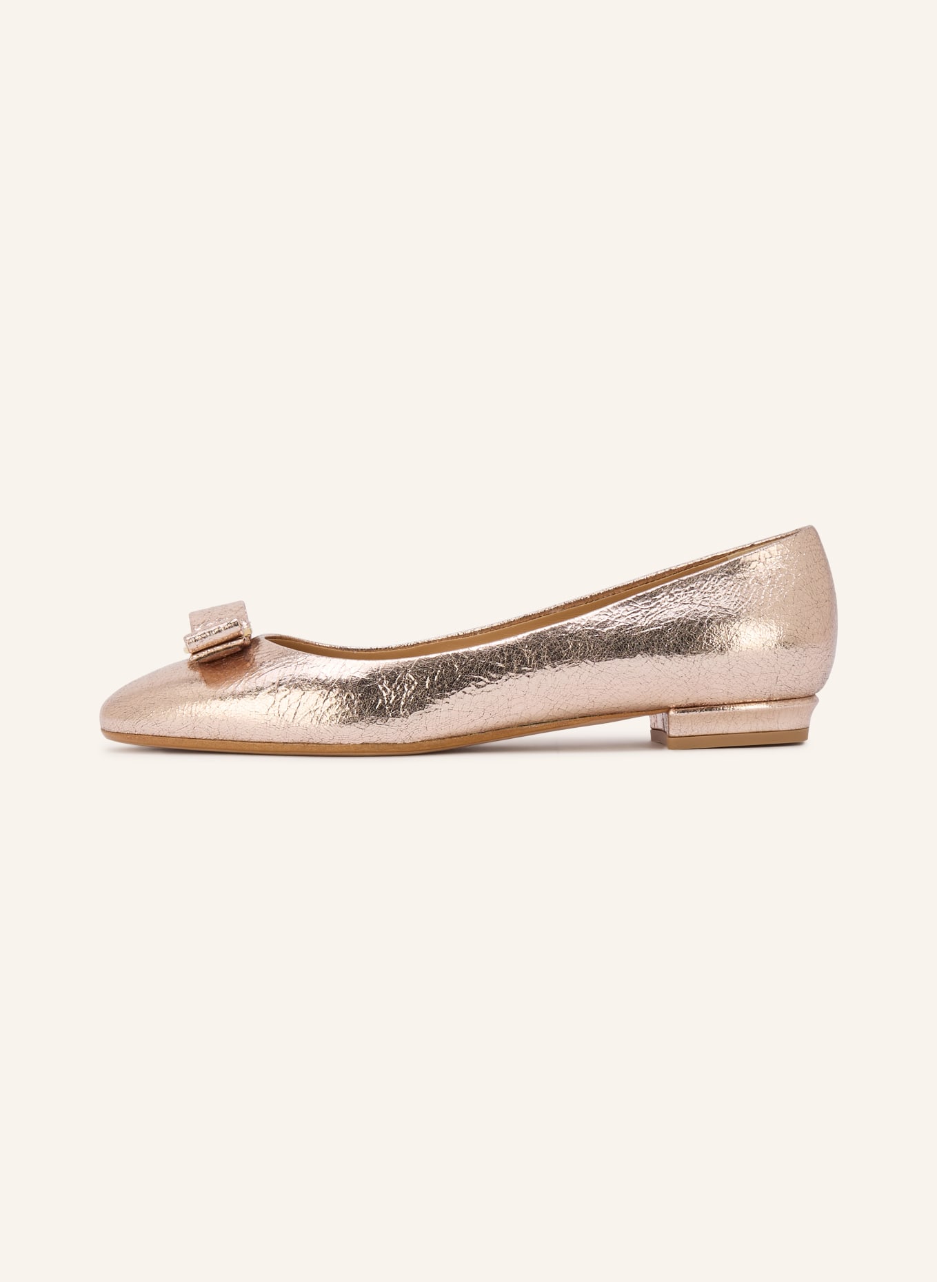 FERRAGAMO Baleriny VARINA 2.0: RÓŻOWOZLOTY / ZŁOTY