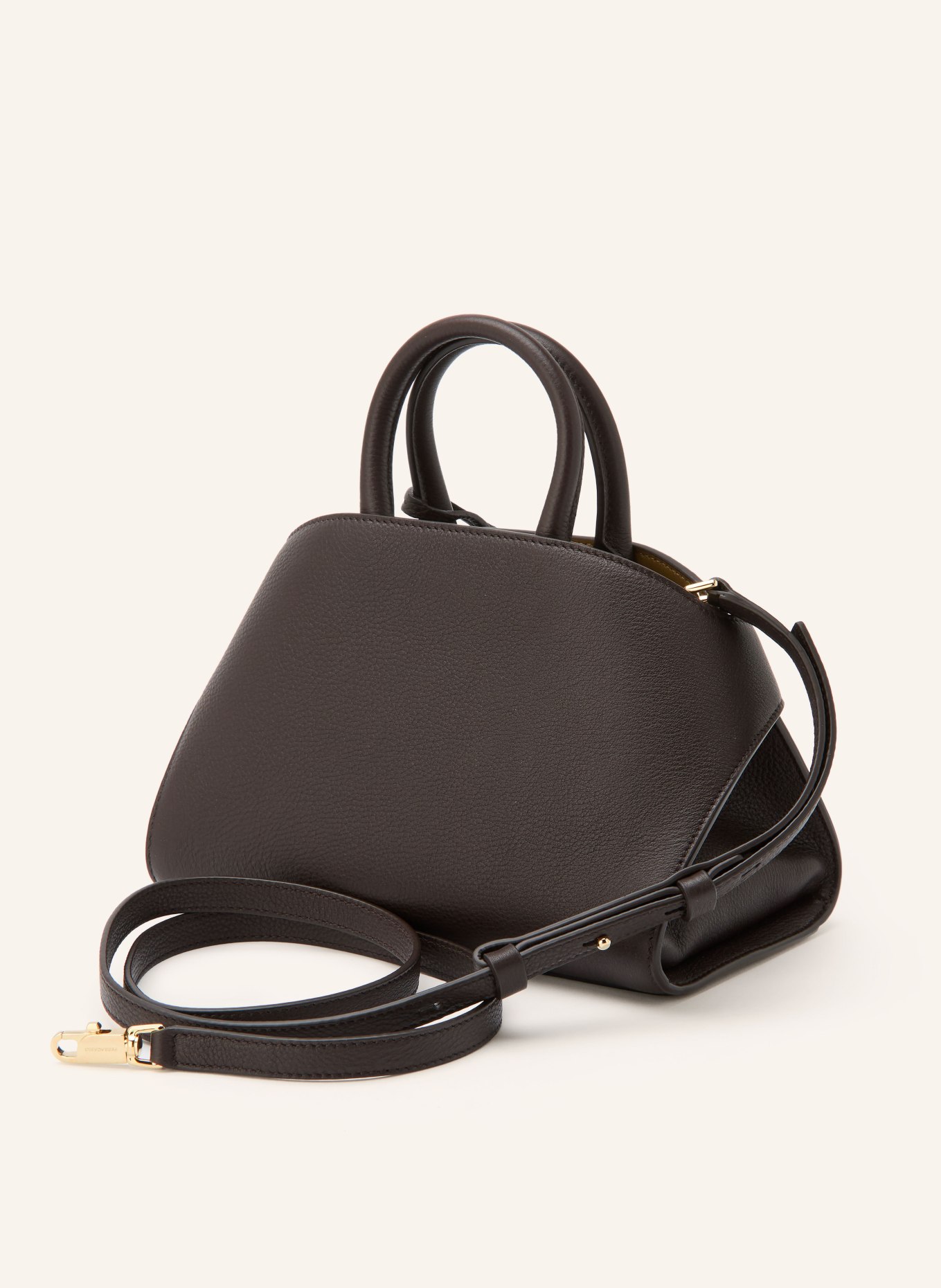 FERRAGAMO HUG GRAINY Shoulder Bag: DARK BROWN / GOLD