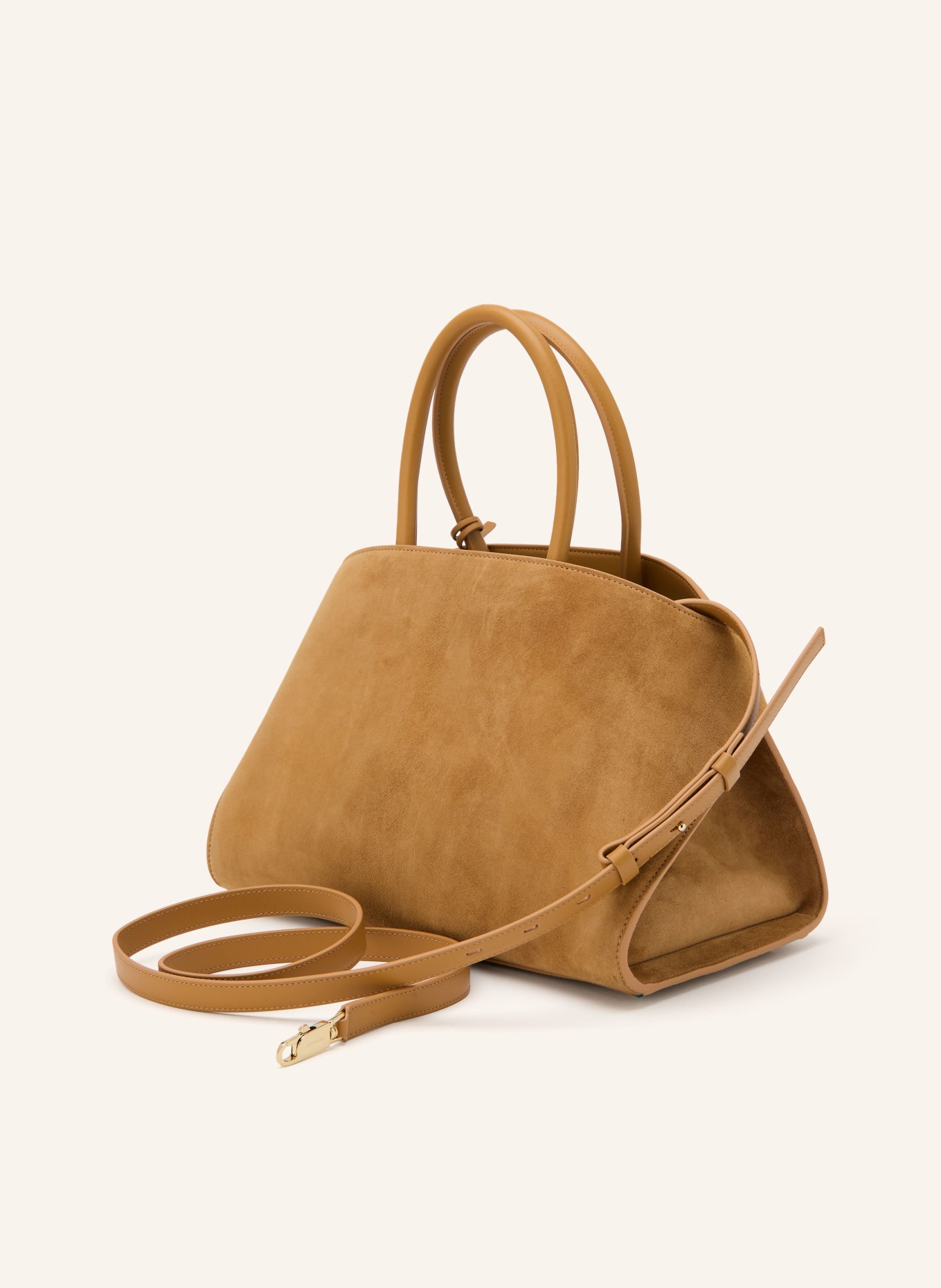 FERRAGAMO Schultertasche HUG: HELLBRAUN / GOLD