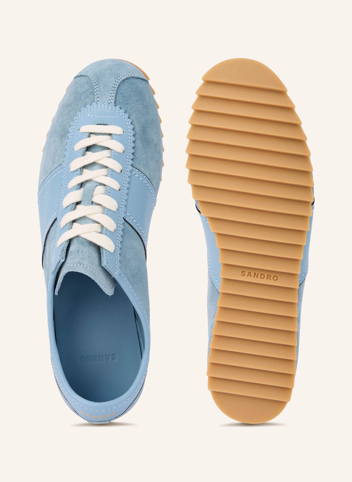 SANDRO Sneaker: HELLBLAU / CREME