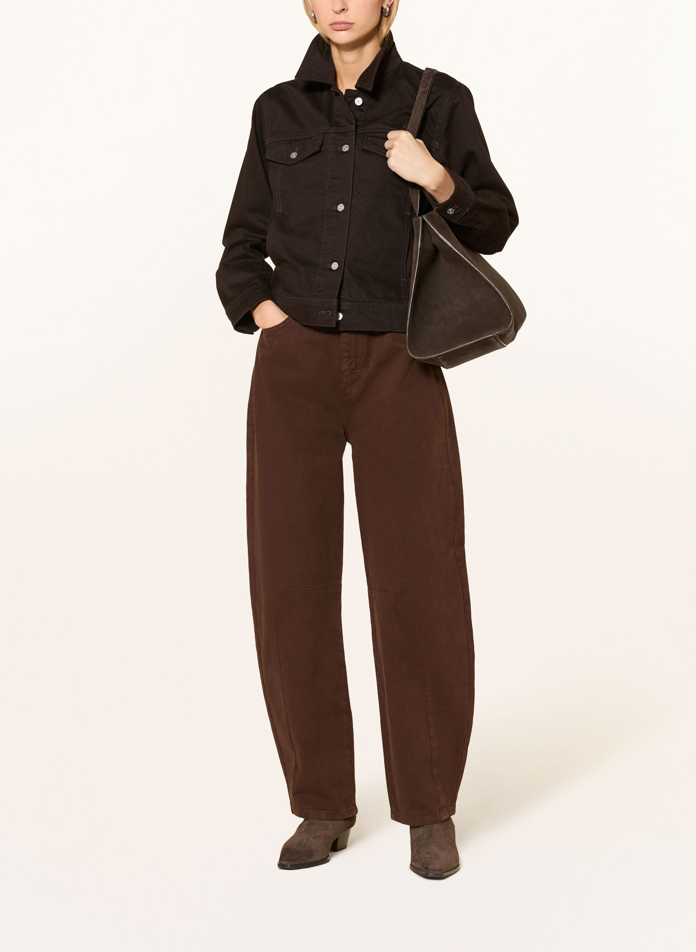 darling harbour Barrel Jeans: CHOCOLATE