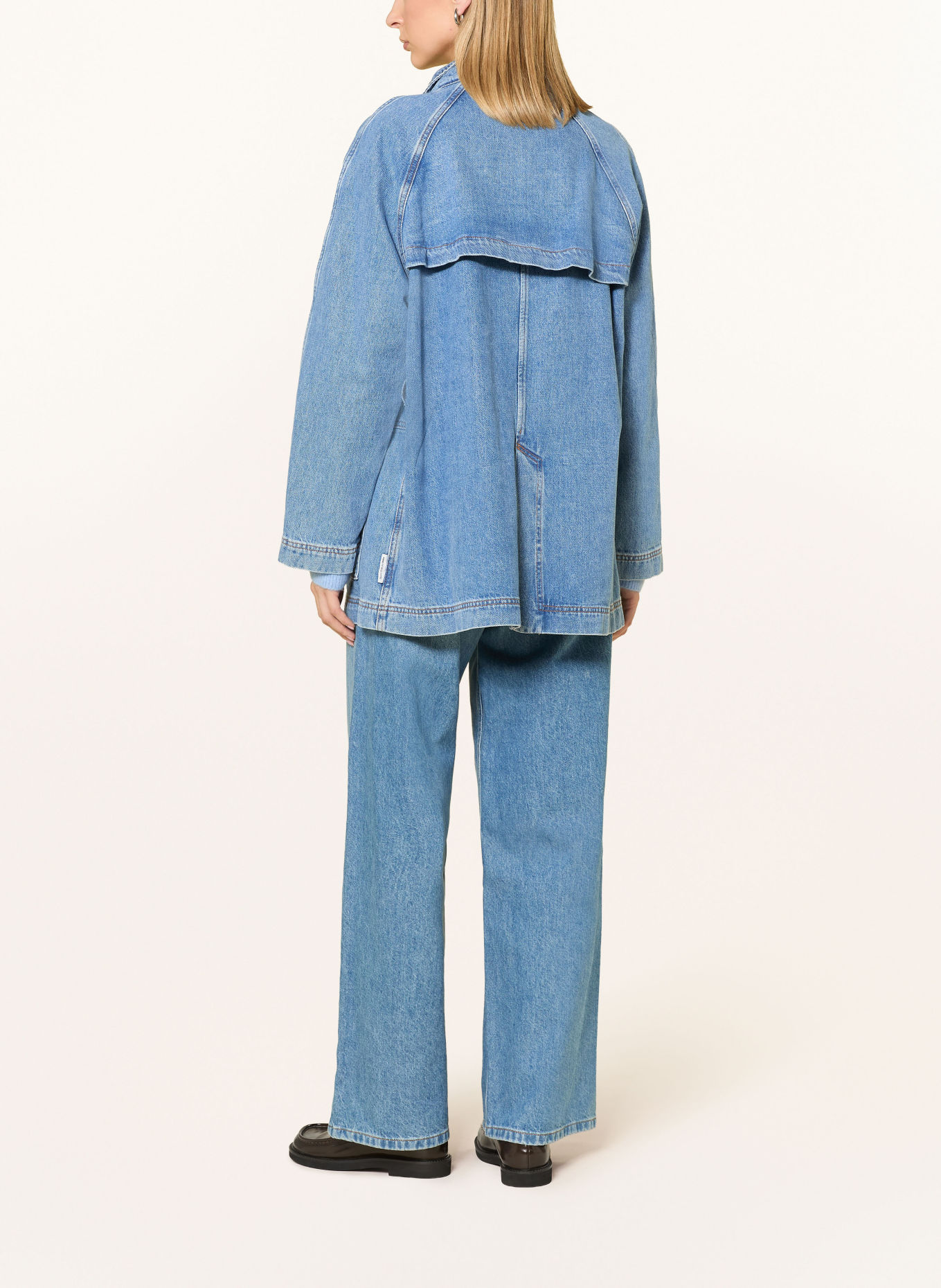 darling harbour Wide Leg Jeans: MID LIGHT BLUE