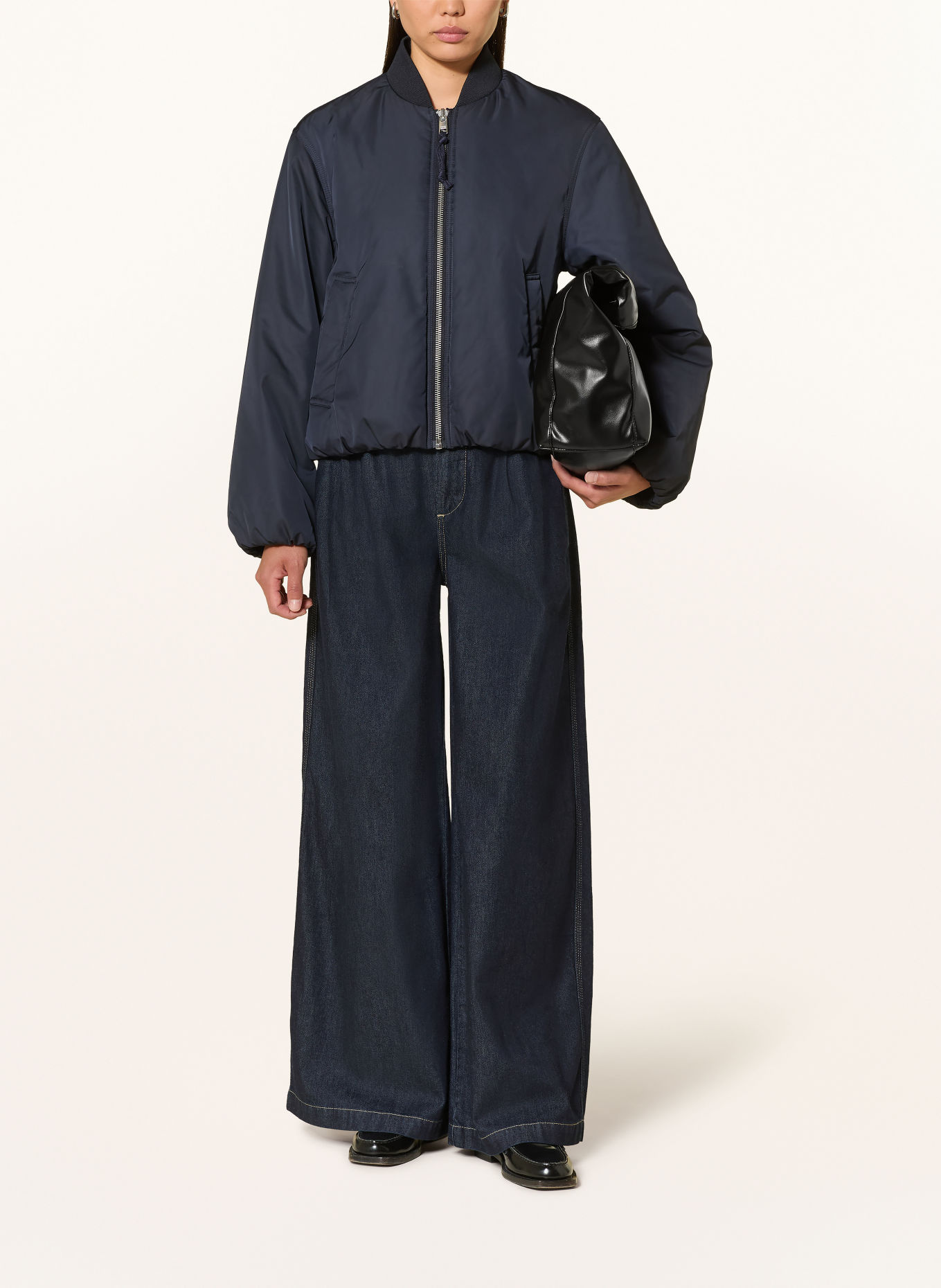 darling harbour Wide Leg Jeans: RAW BLUE