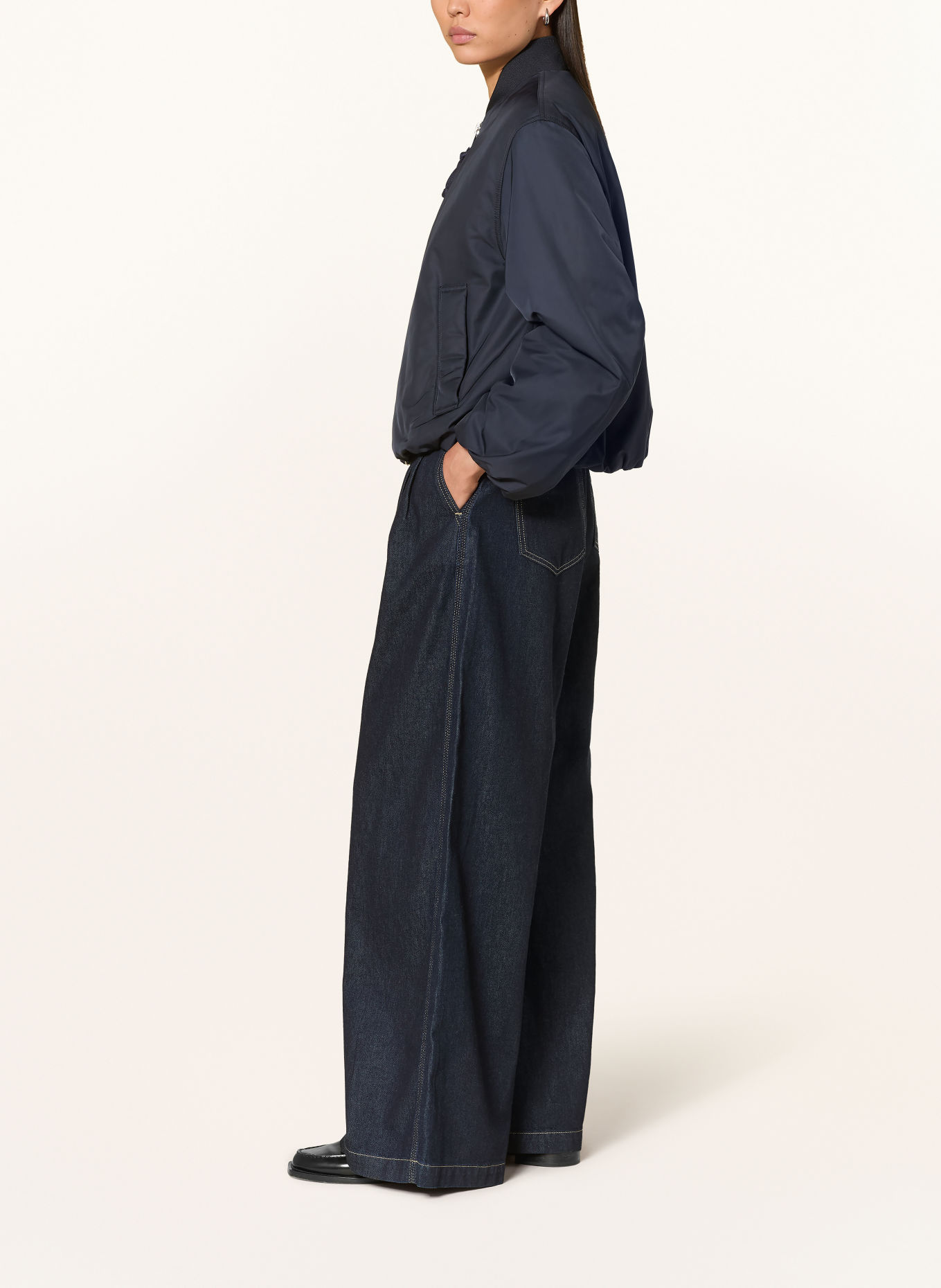 darling harbour Wide Leg Jeans: RAW BLUE
