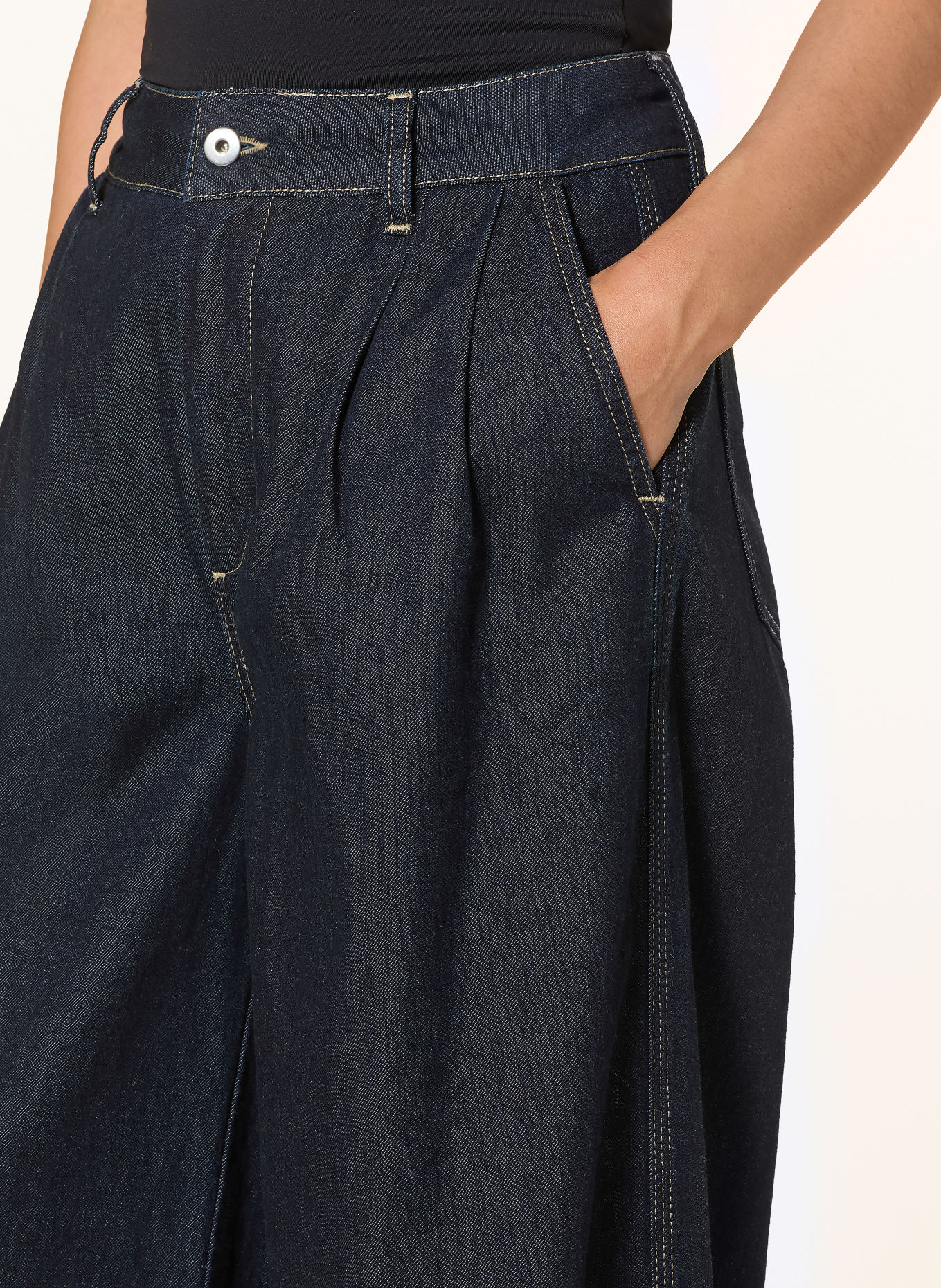 darling harbour Wide Leg Jeans: RAW BLUE