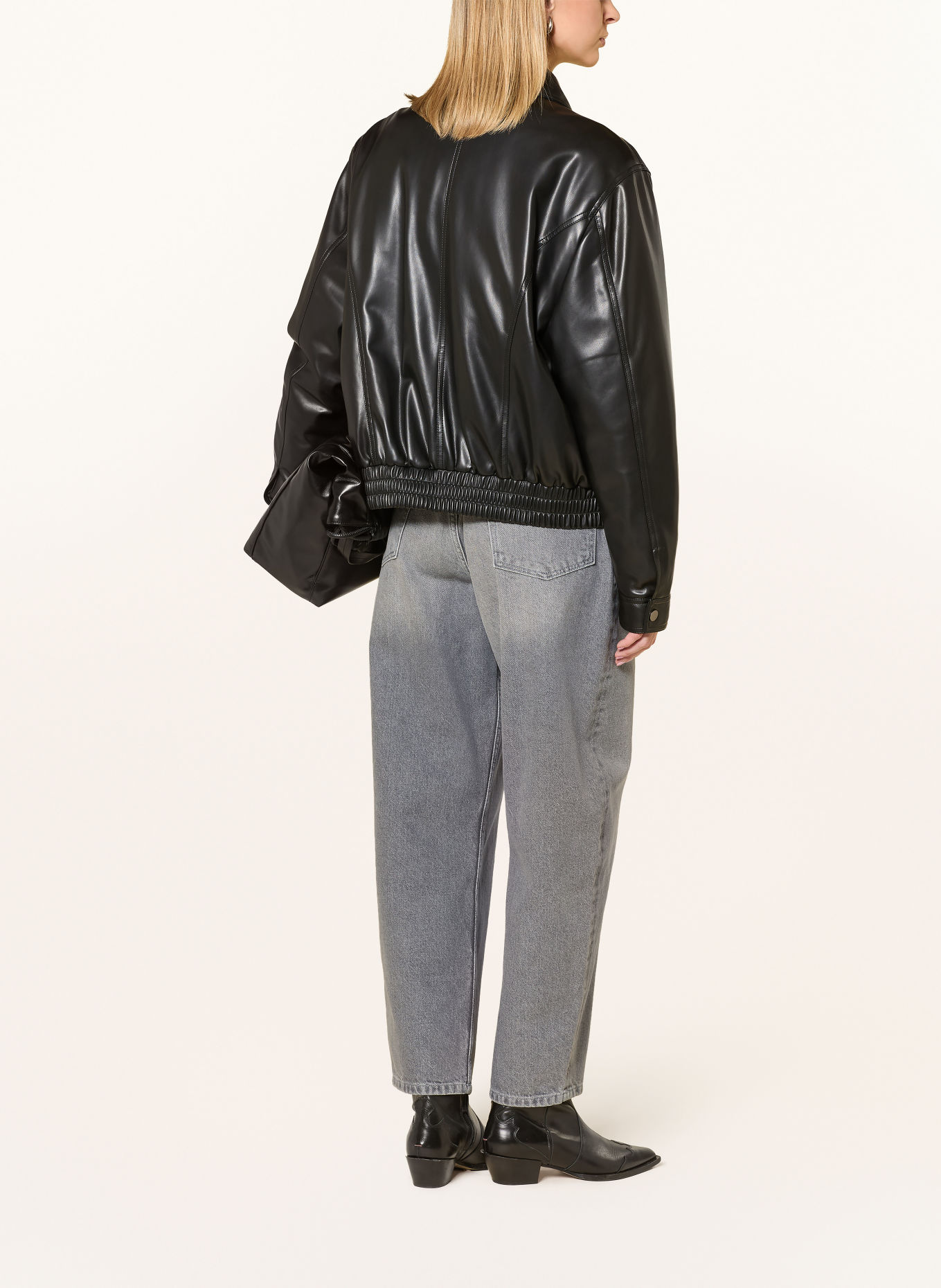 darling harbour Barrel Jeans: MID GREY