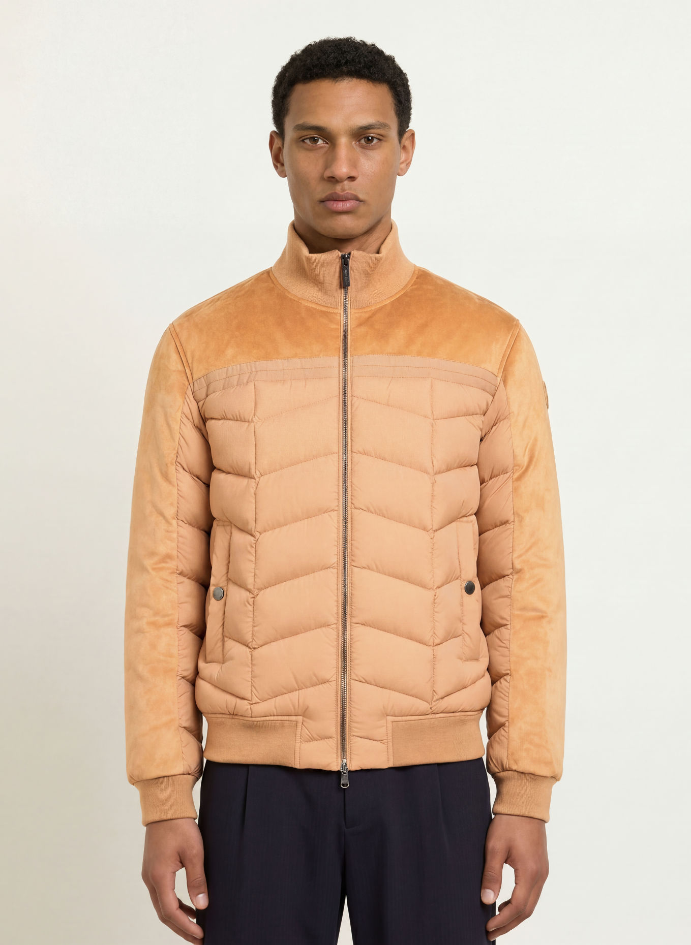 COLMAR Down jacket in a blend of materials: BEIGE / CAMEL