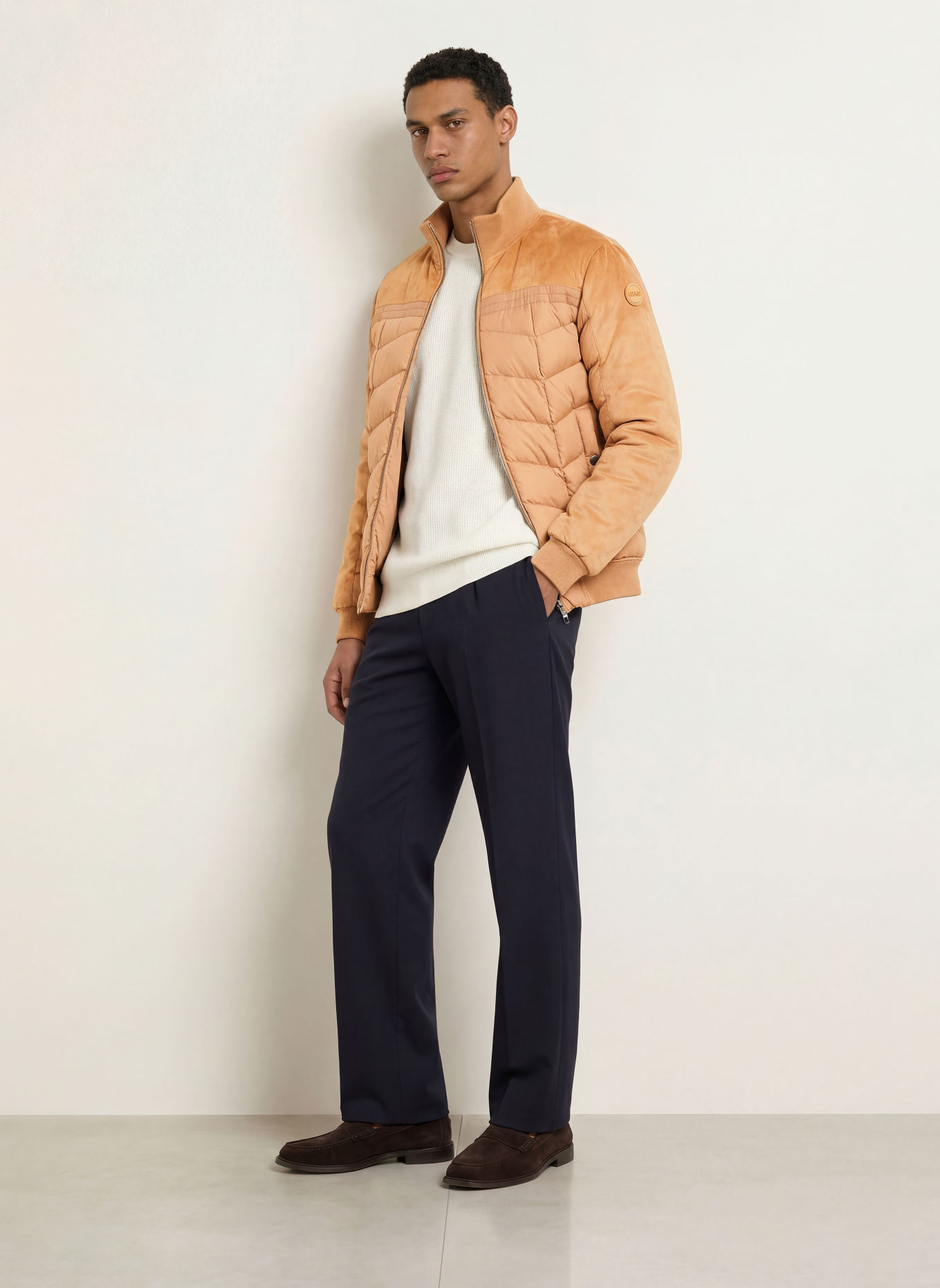 COLMAR Down jacket in a blend of materials: BEIGE / CAMEL