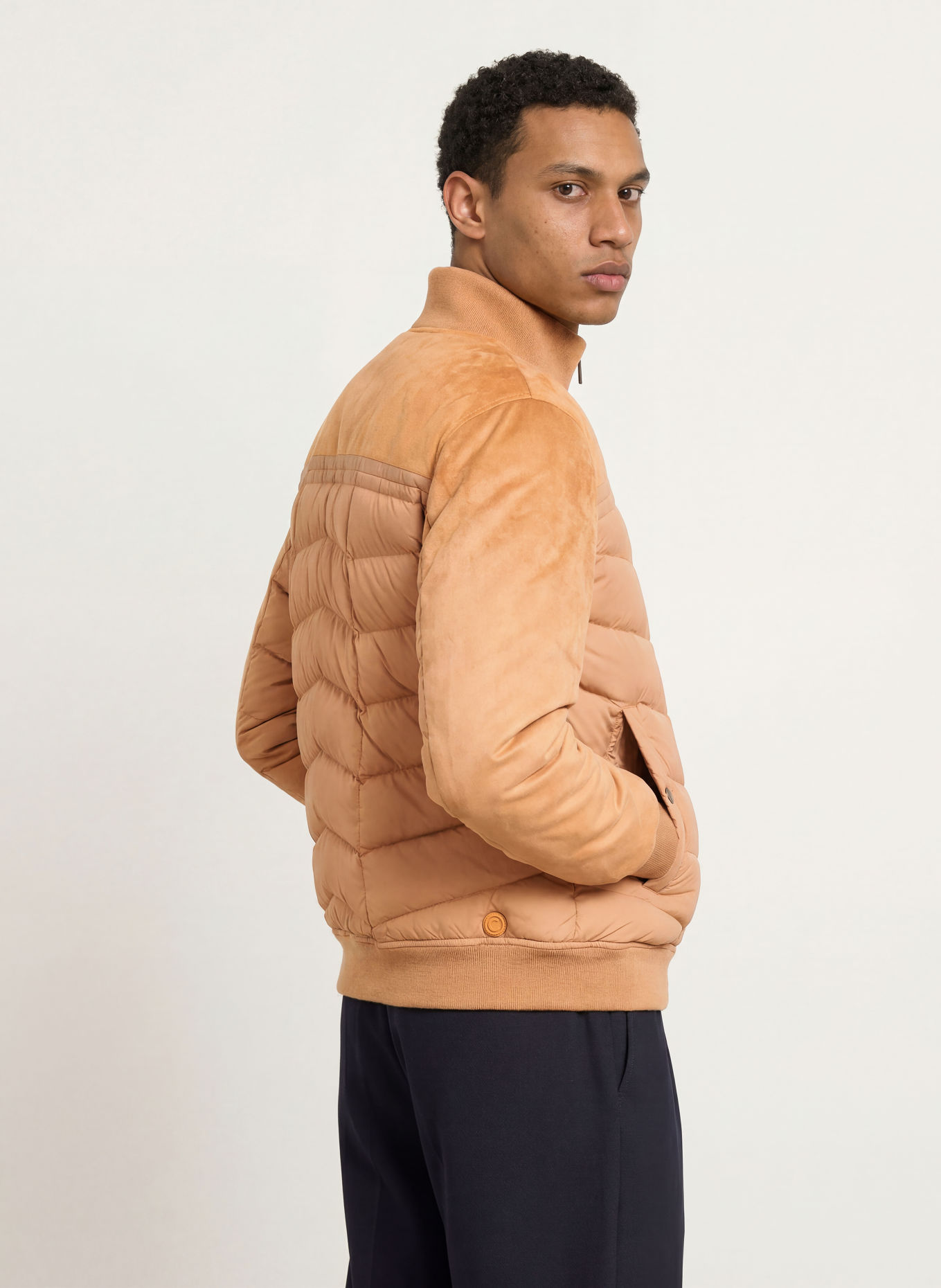 COLMAR Down jacket in a blend of materials: BEIGE / CAMEL