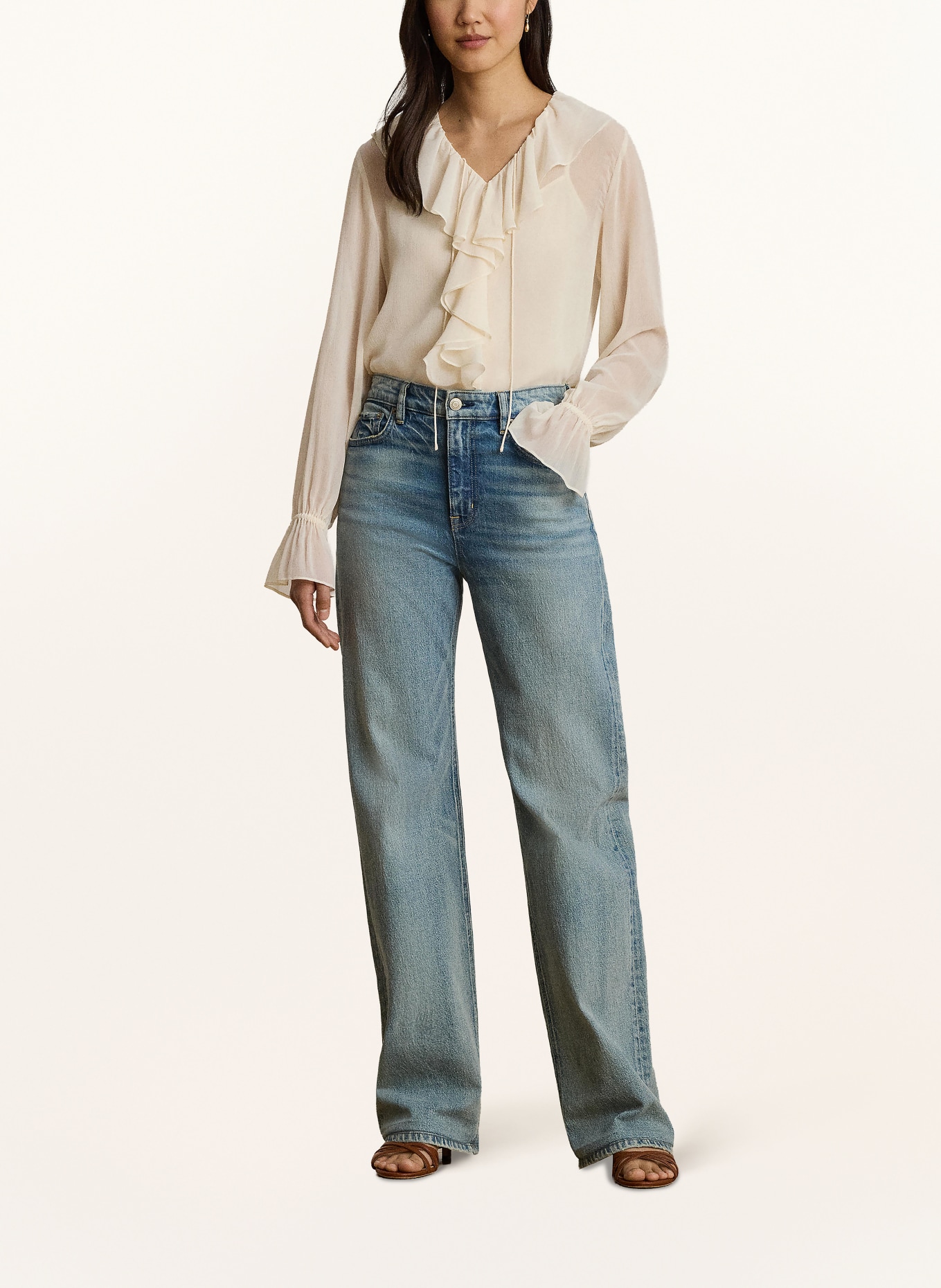 LAUREN RALPH LAUREN Chemisier à volants: CRÈME
