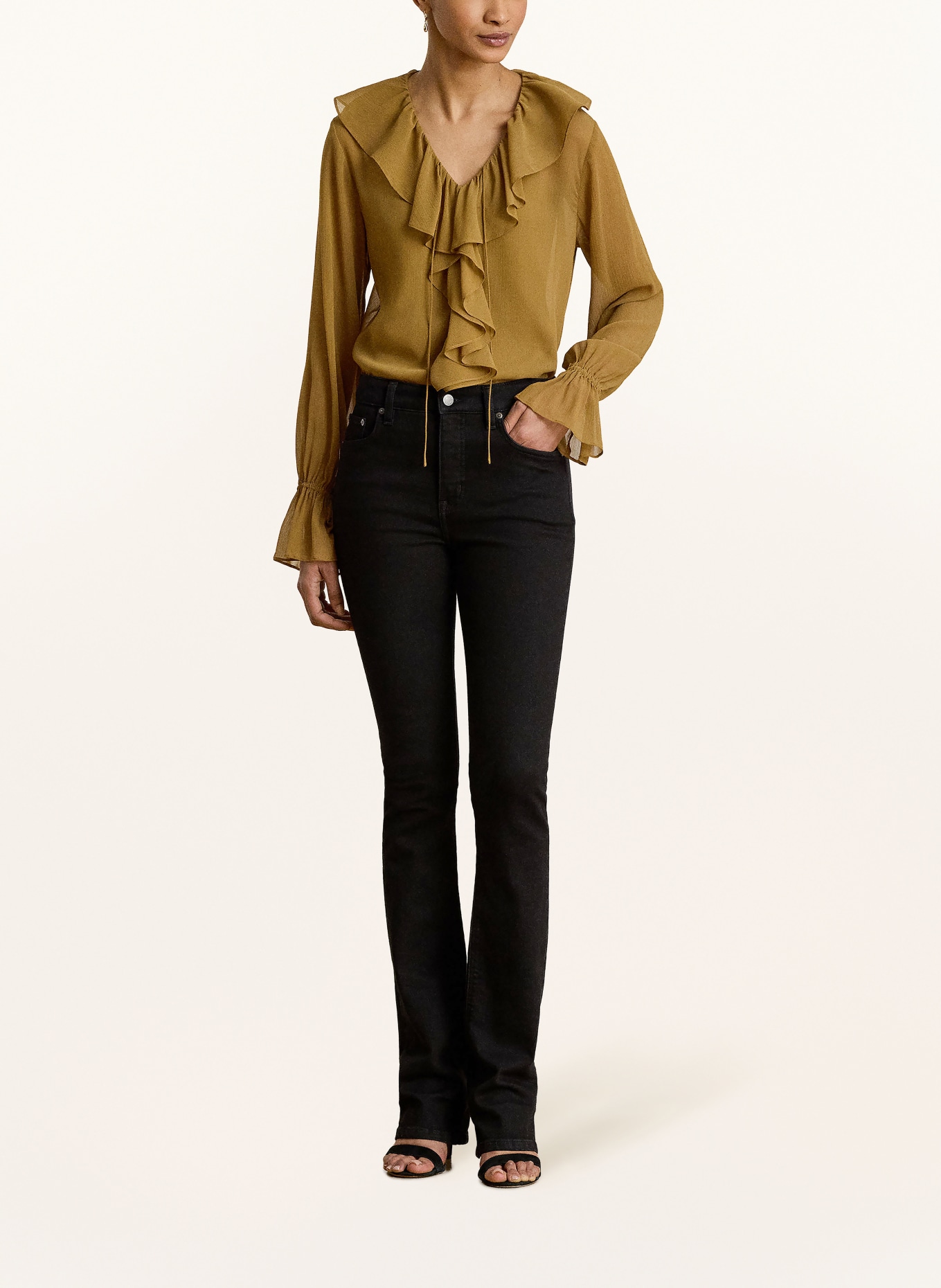 LAUREN RALPH LAUREN Chemisier à volants: OLIVE