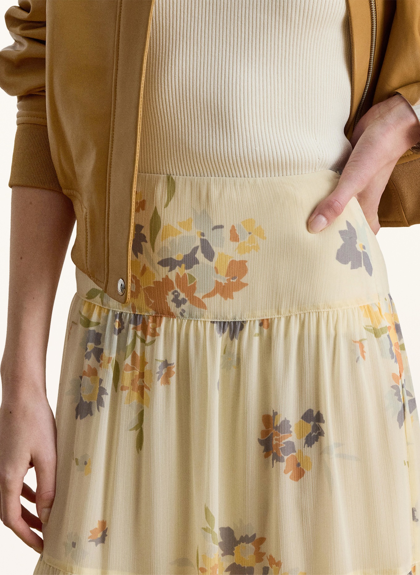 LAUREN RALPH LAUREN Rok: BEIGE / LICHTORANJE / LICHTBLAUW