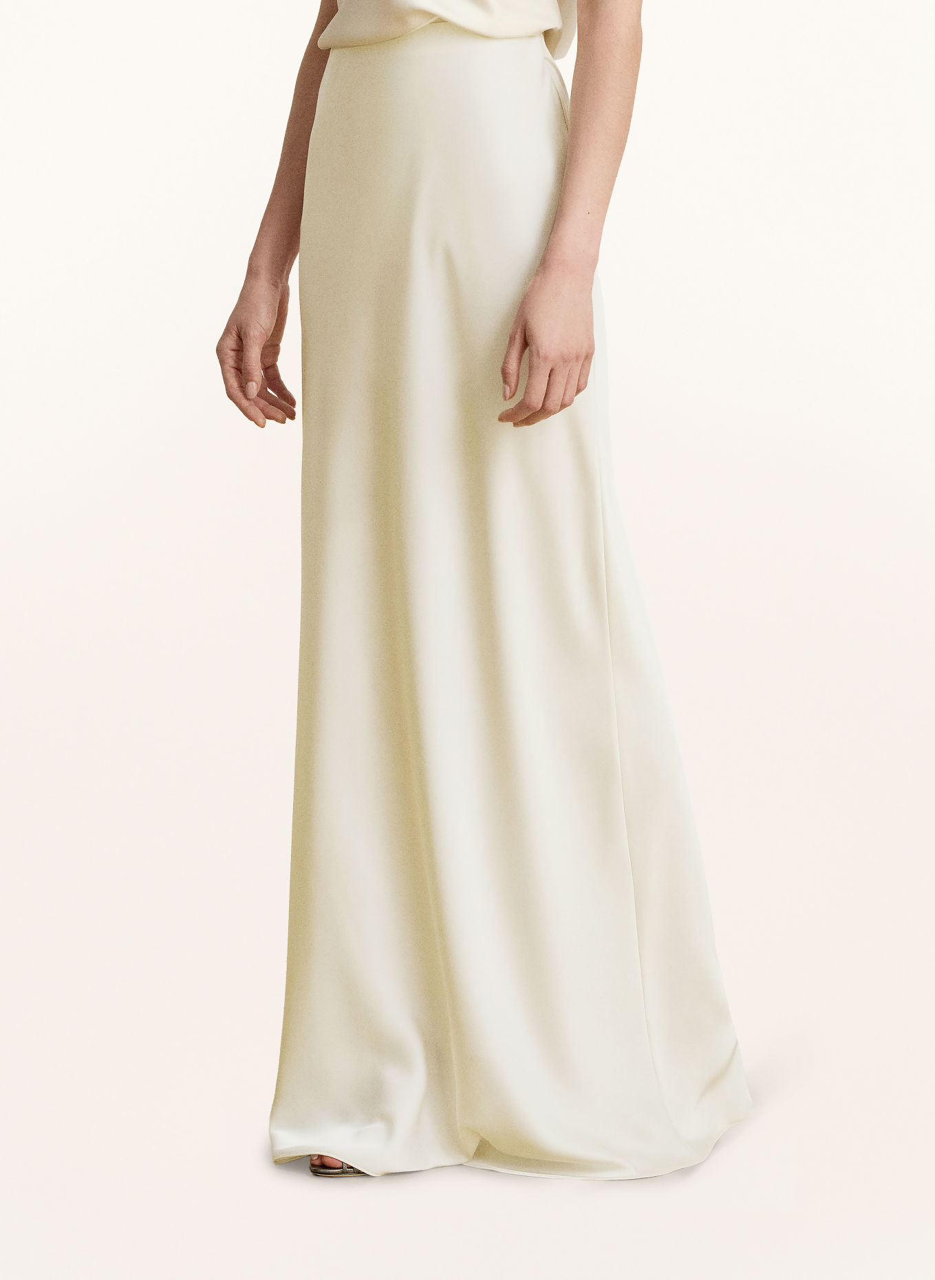 LAUREN RALPH LAUREN Satin skirt: CREAM