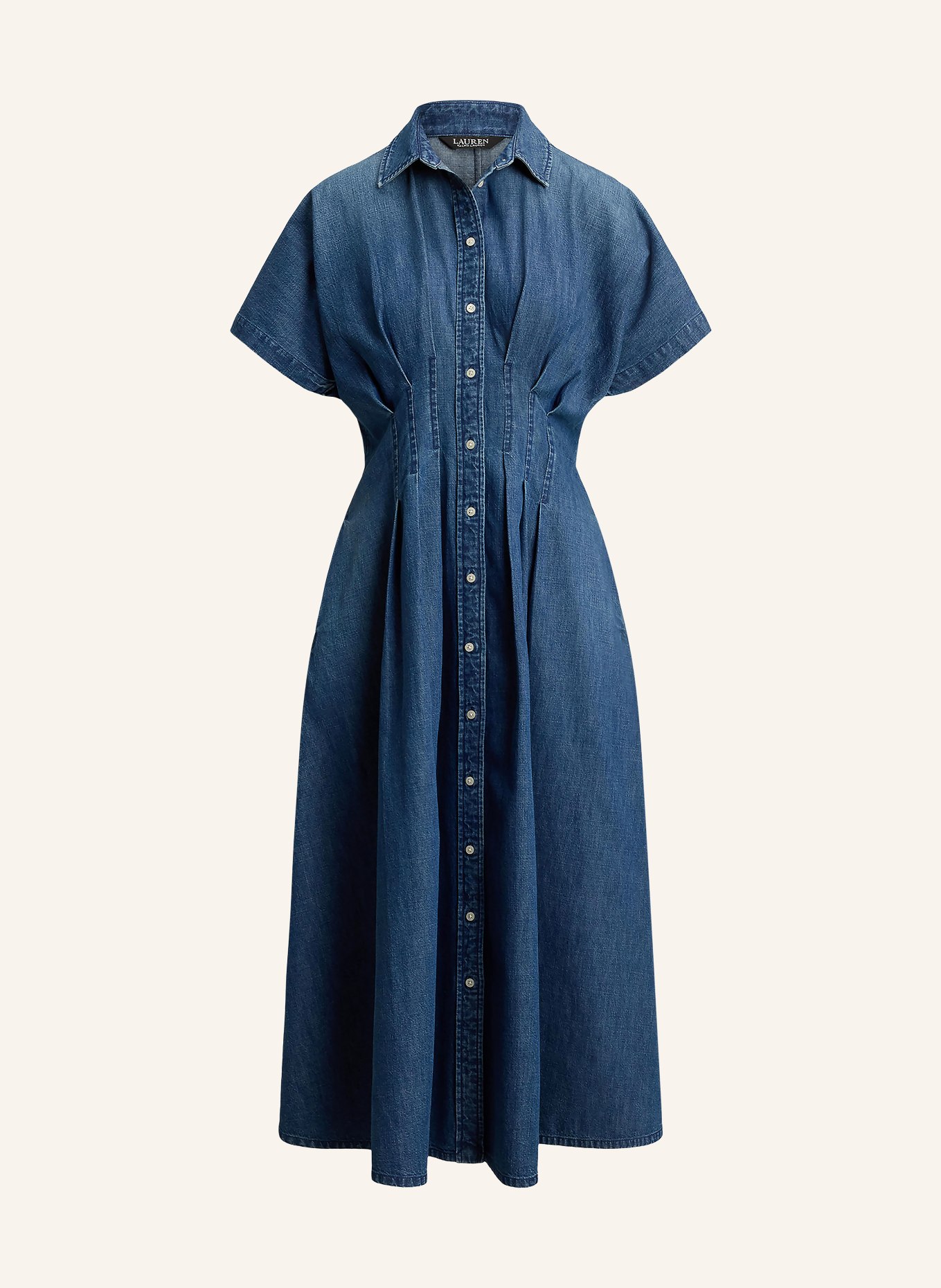LAUREN RALPH LAUREN Džínové šaty: TMAVĚ MODRÁ