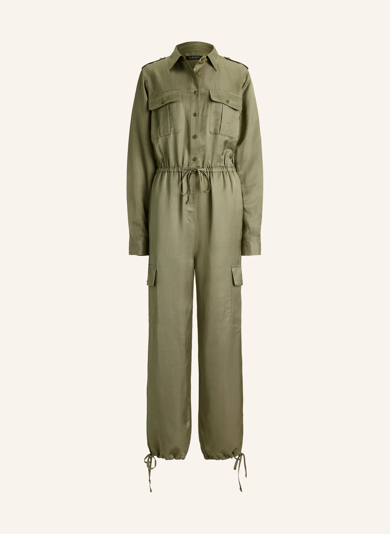 LAUREN RALPH LAUREN Cargo-Jumpsuit: OLIV