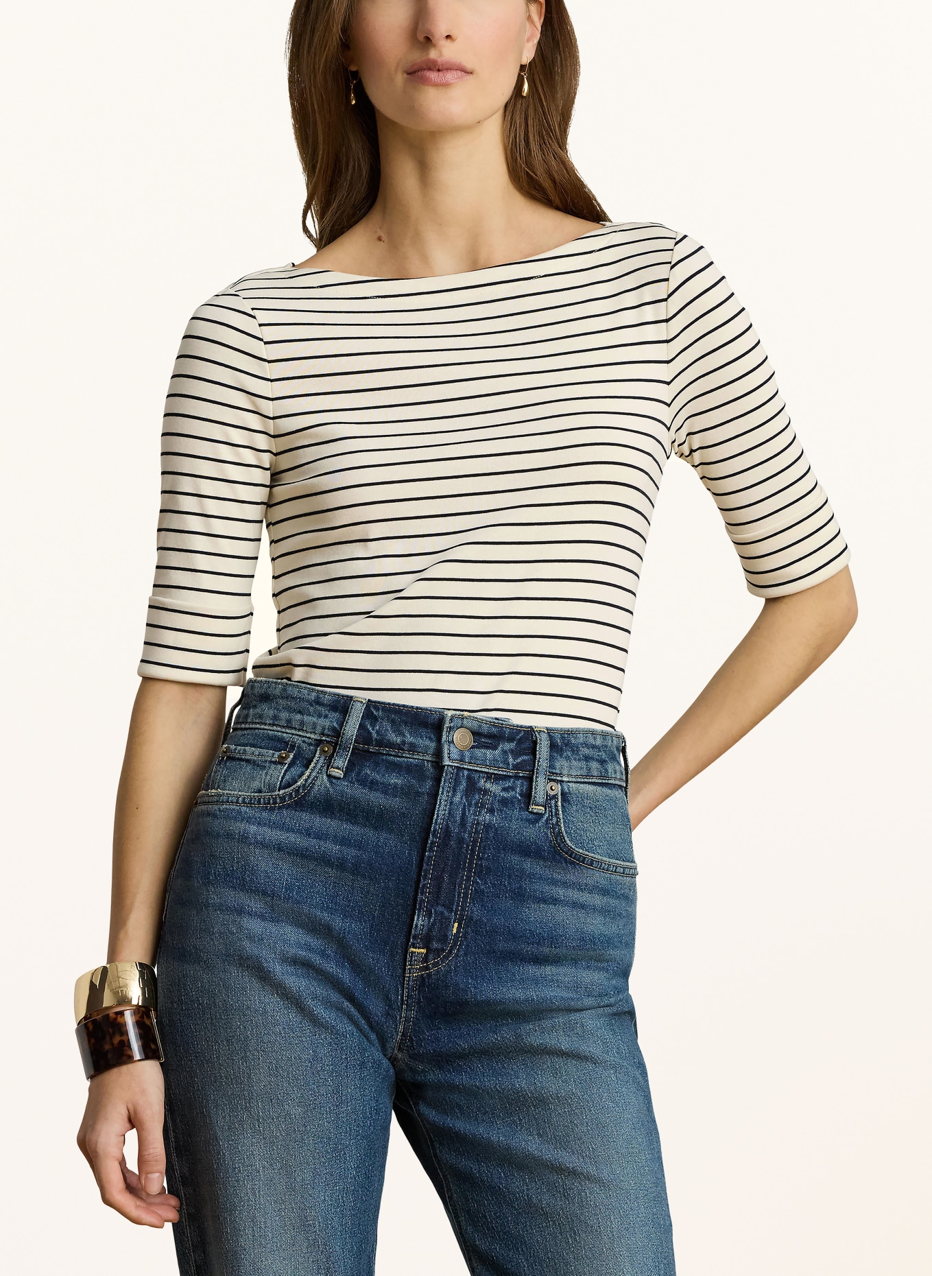 LAUREN RALPH LAUREN T-shirt: CREAM / BLACK