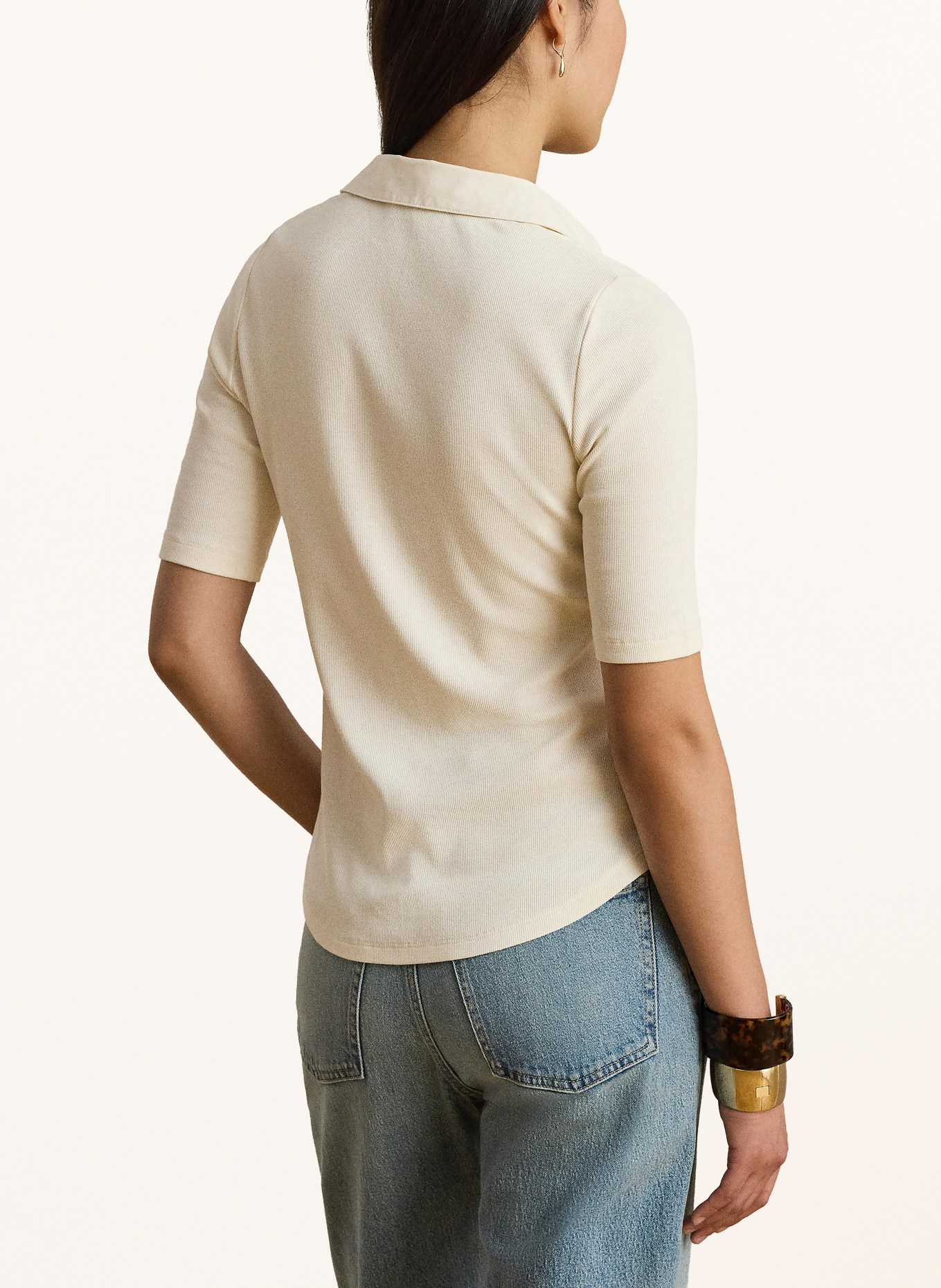 LAUREN RALPH LAUREN Piqué-poloshirt: ECRU