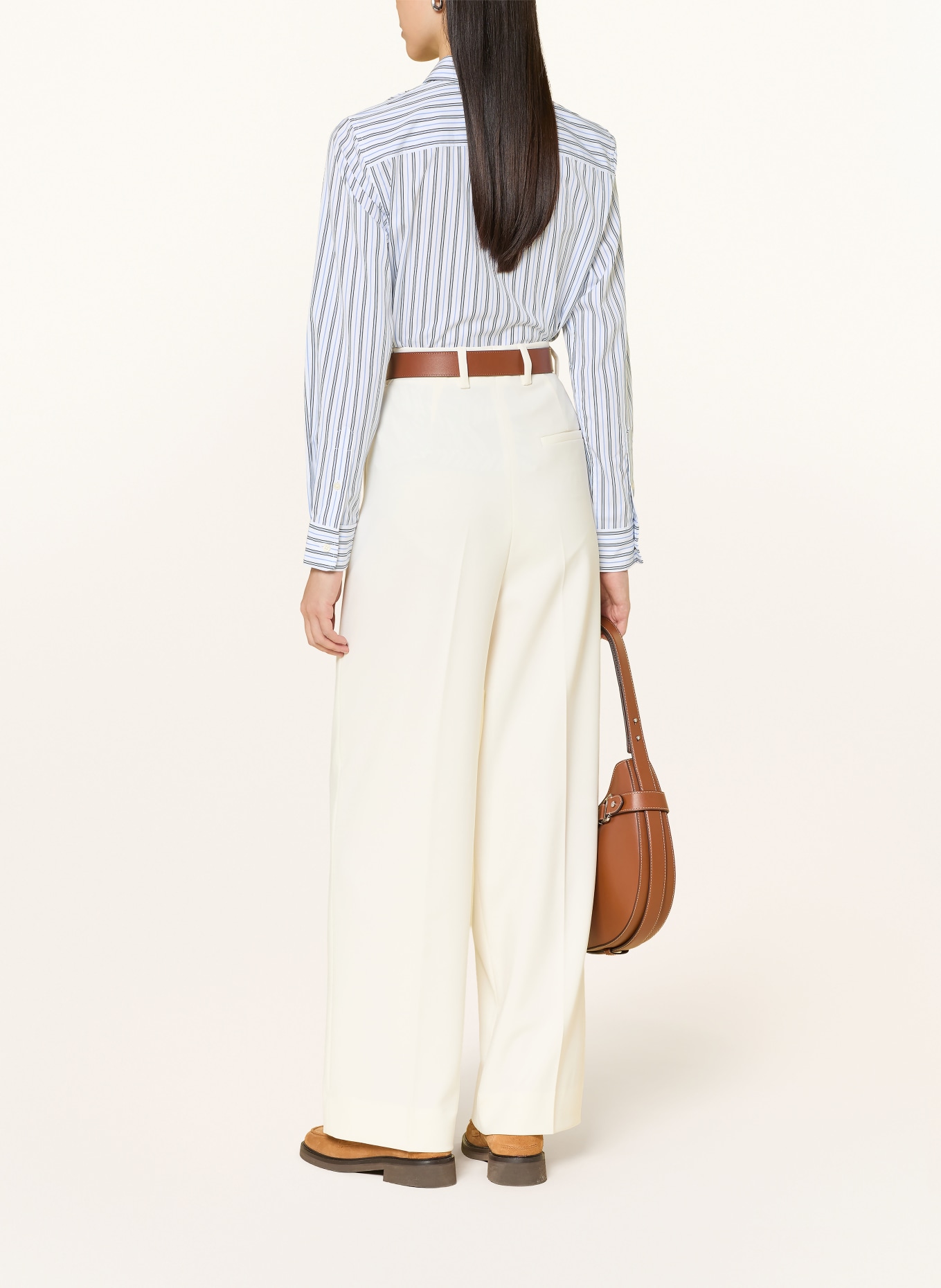 LAUREN RALPH LAUREN Shirt blouse: WHITE / BLUE / BLACK