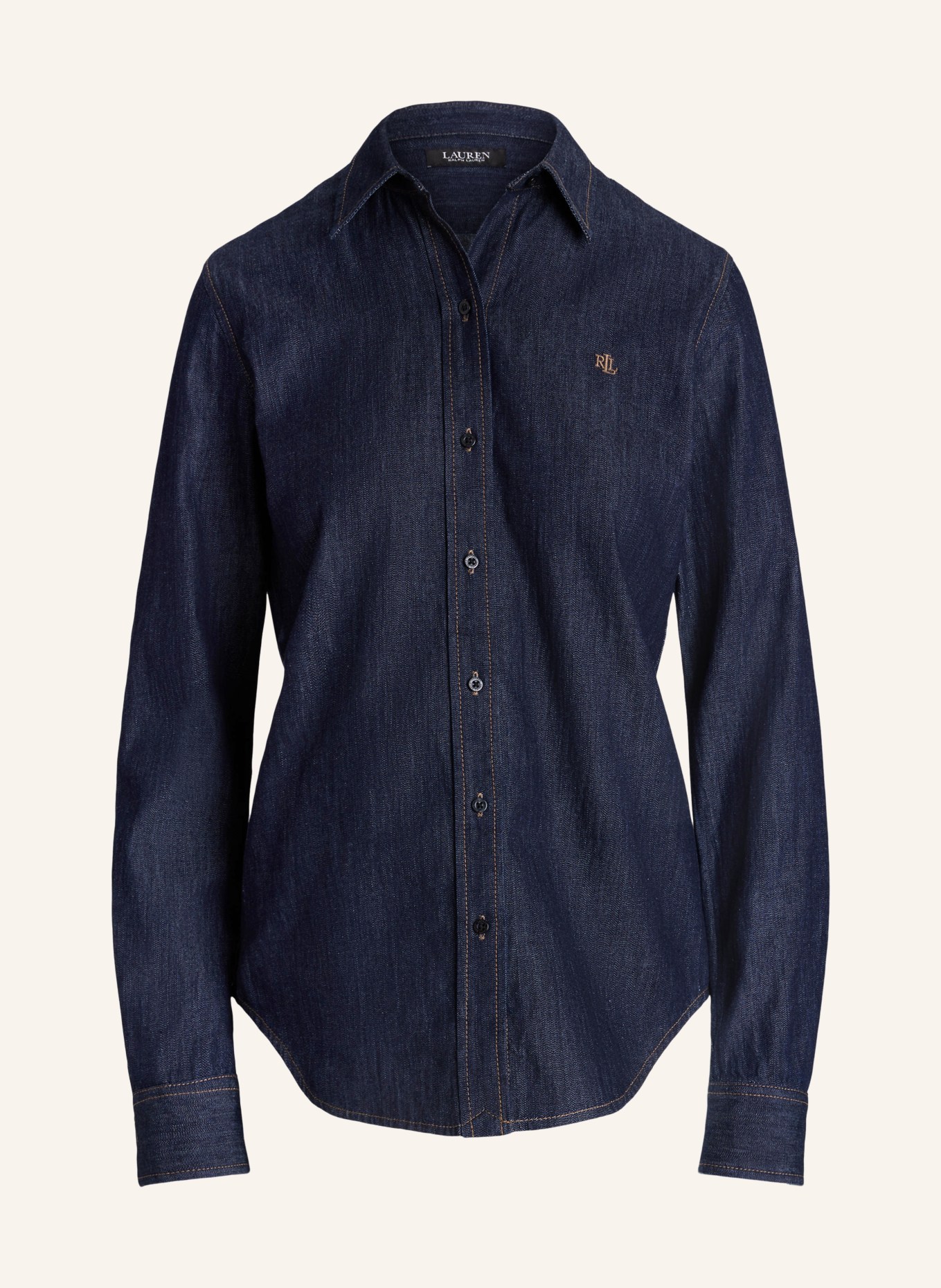 LAUREN RALPH LAUREN Denim blouse: DARK BLUE