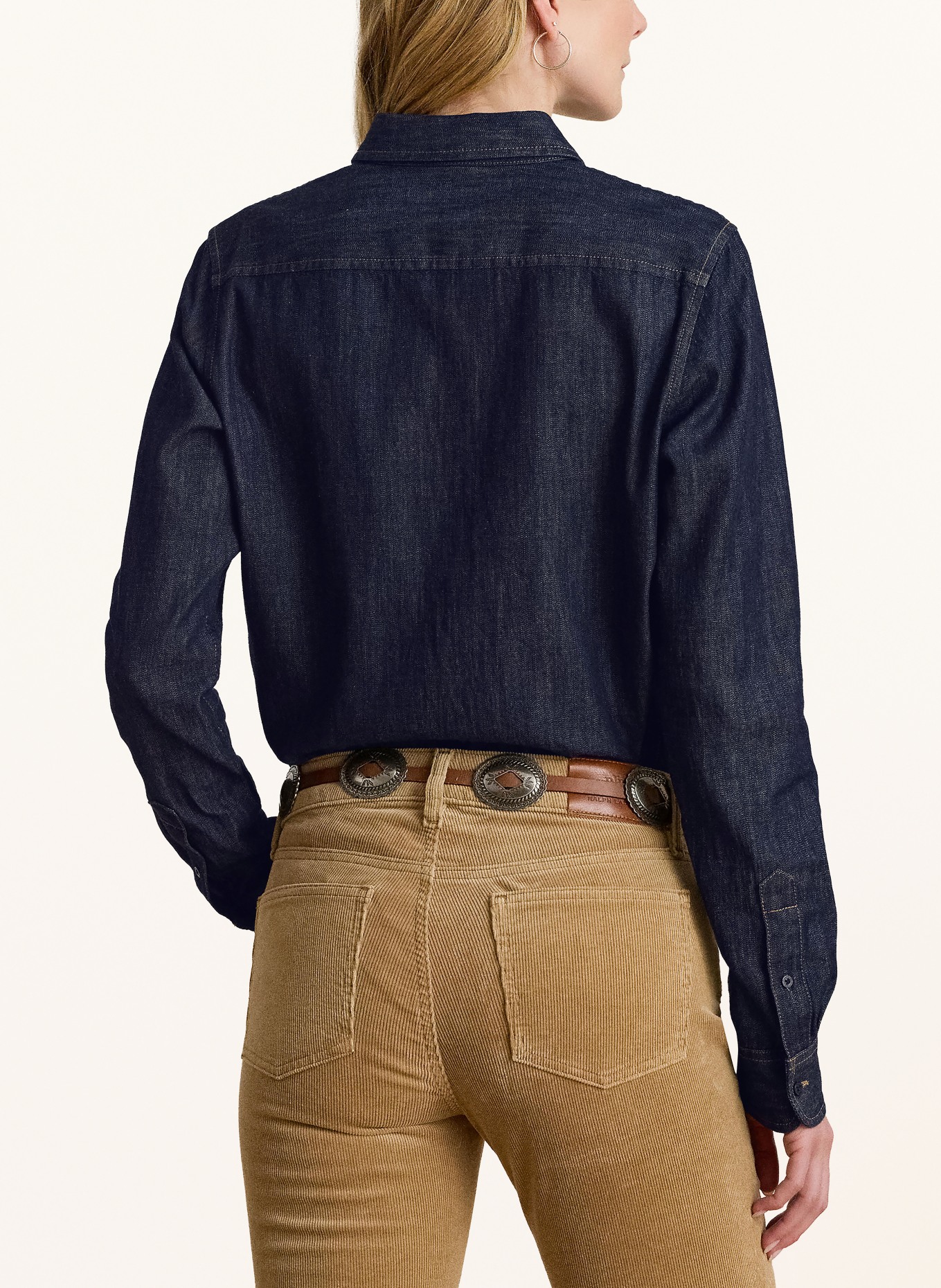 LAUREN RALPH LAUREN Denim blouse: DARK BLUE