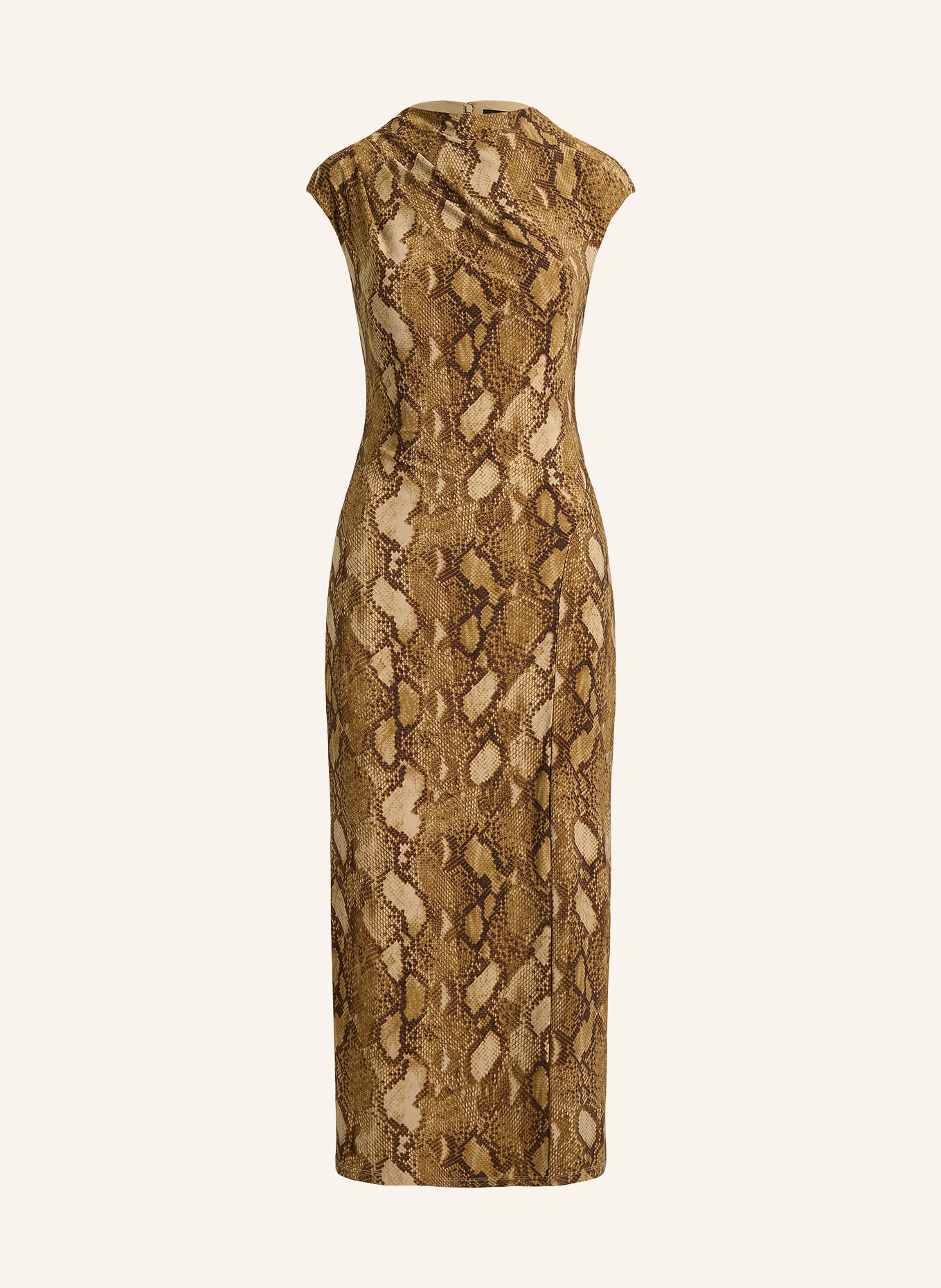 LAUREN RALPH LAUREN Jersey dress: LIGHT BROWN / COGNAC / DARK BROWN
