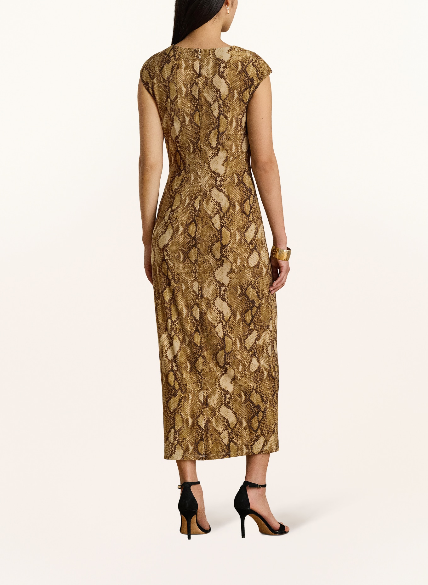 LAUREN RALPH LAUREN Jersey dress: LIGHT BROWN / COGNAC / DARK BROWN