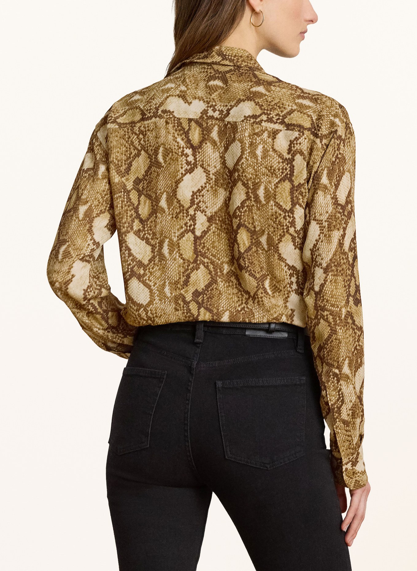 LAUREN RALPH LAUREN Hemdbluse: COGNAC / BRAUN