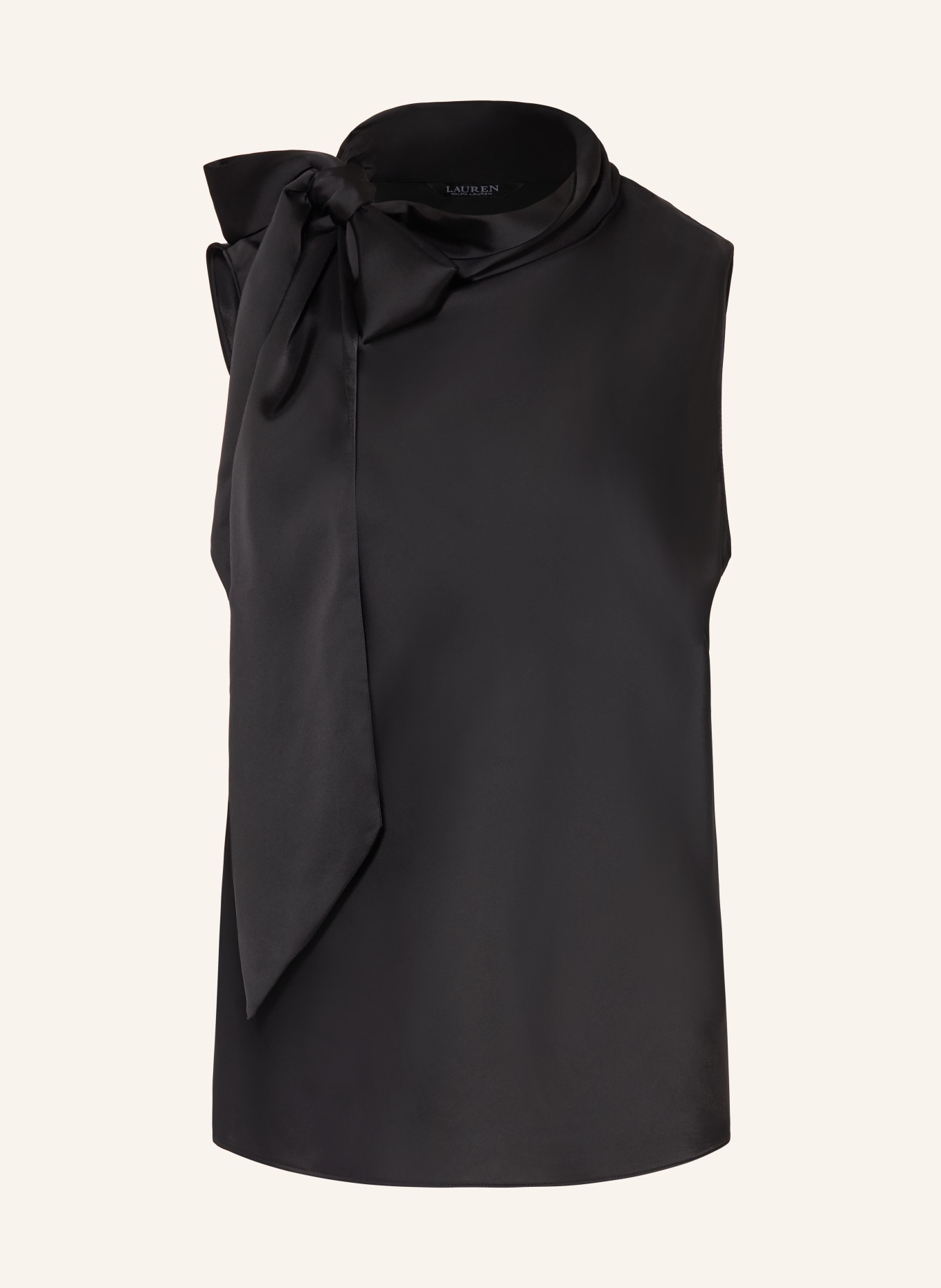 LAUREN RALPH LAUREN Top à nouer en satin: NOIR
