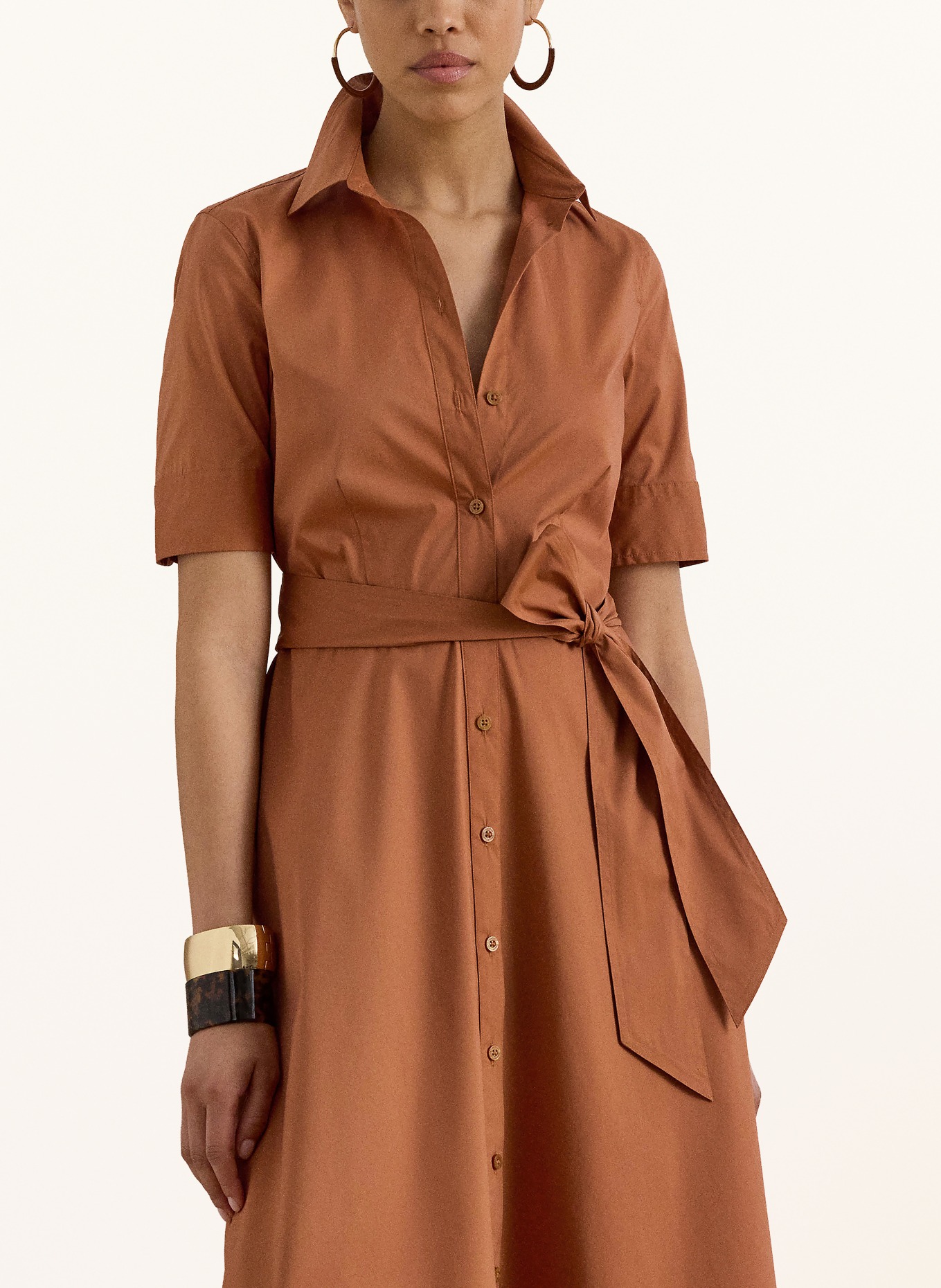 LAUREN RALPH LAUREN Hemdblusenkleid: BRAUN