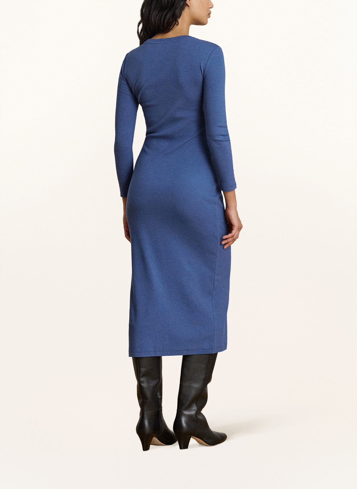 LAUREN RALPH LAUREN Jerseyové šaty s 3/4 rukávy: MODRÁ