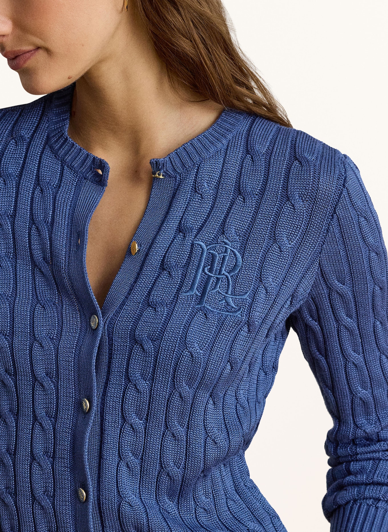 LAUREN RALPH LAUREN Strickjacke: BLAU