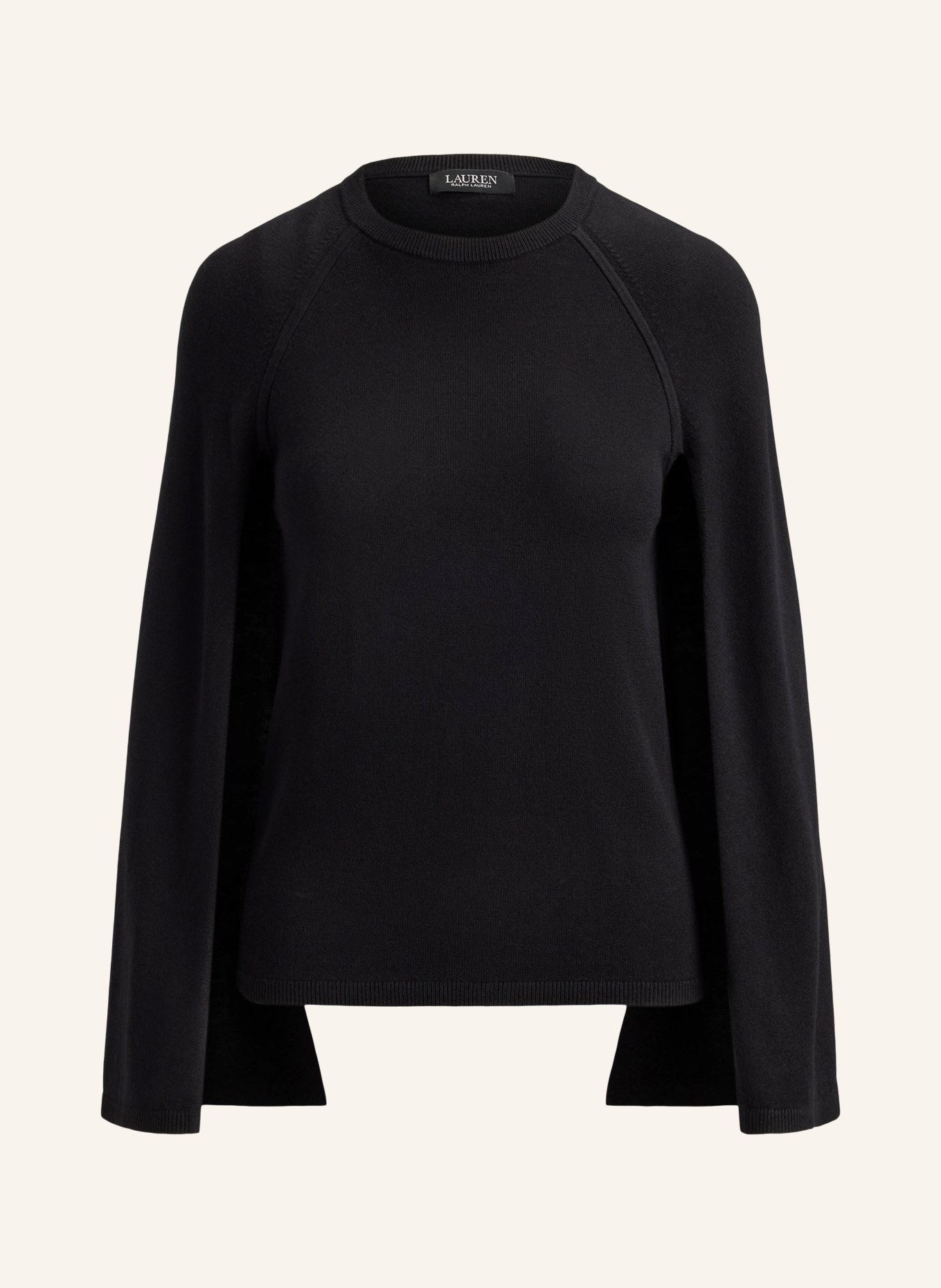 LAUREN RALPH LAUREN Strickshirt mit Seide: SCHWARZ